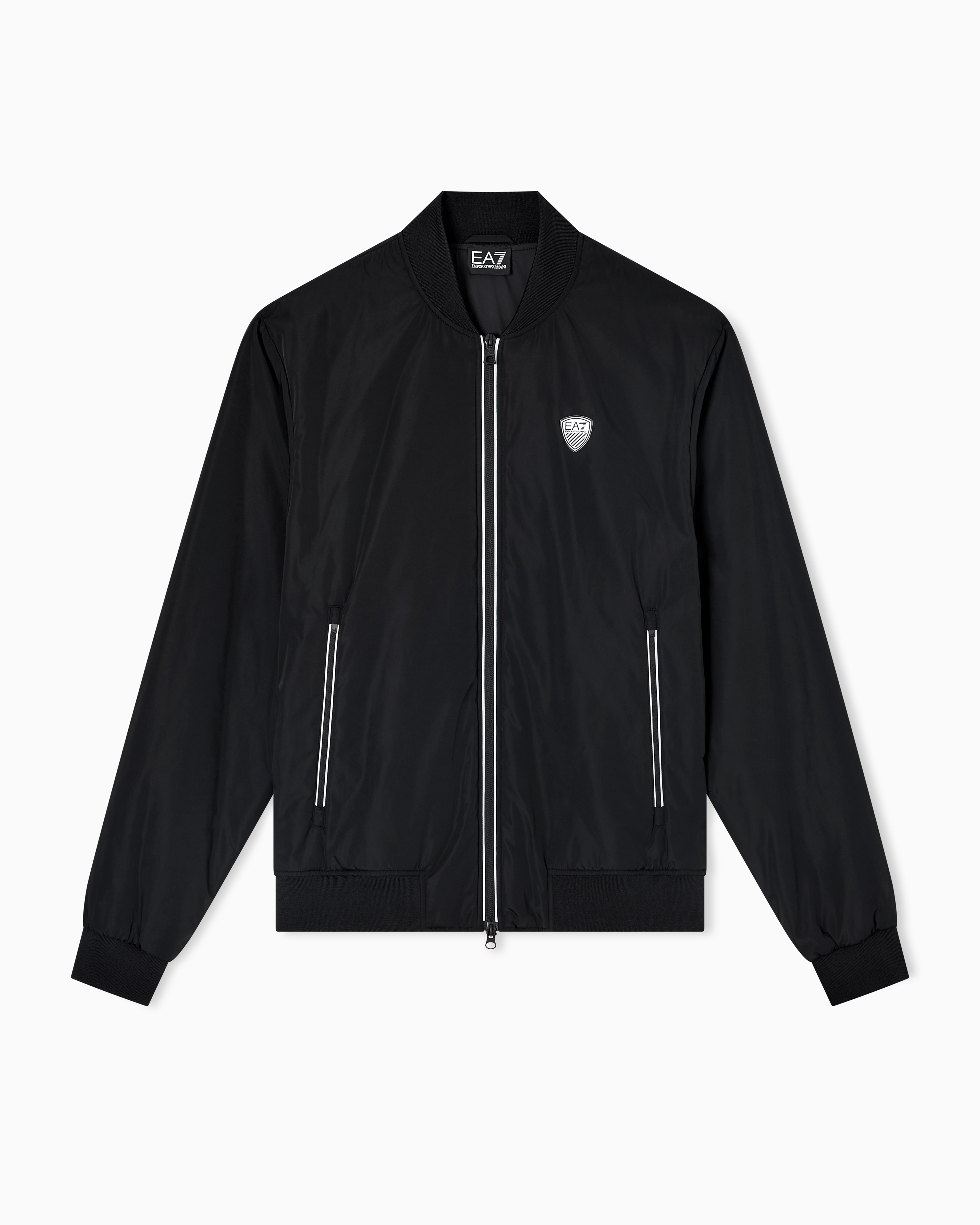 Ea7 Black Premium Shield Nylon Bomber Jacket 3XL