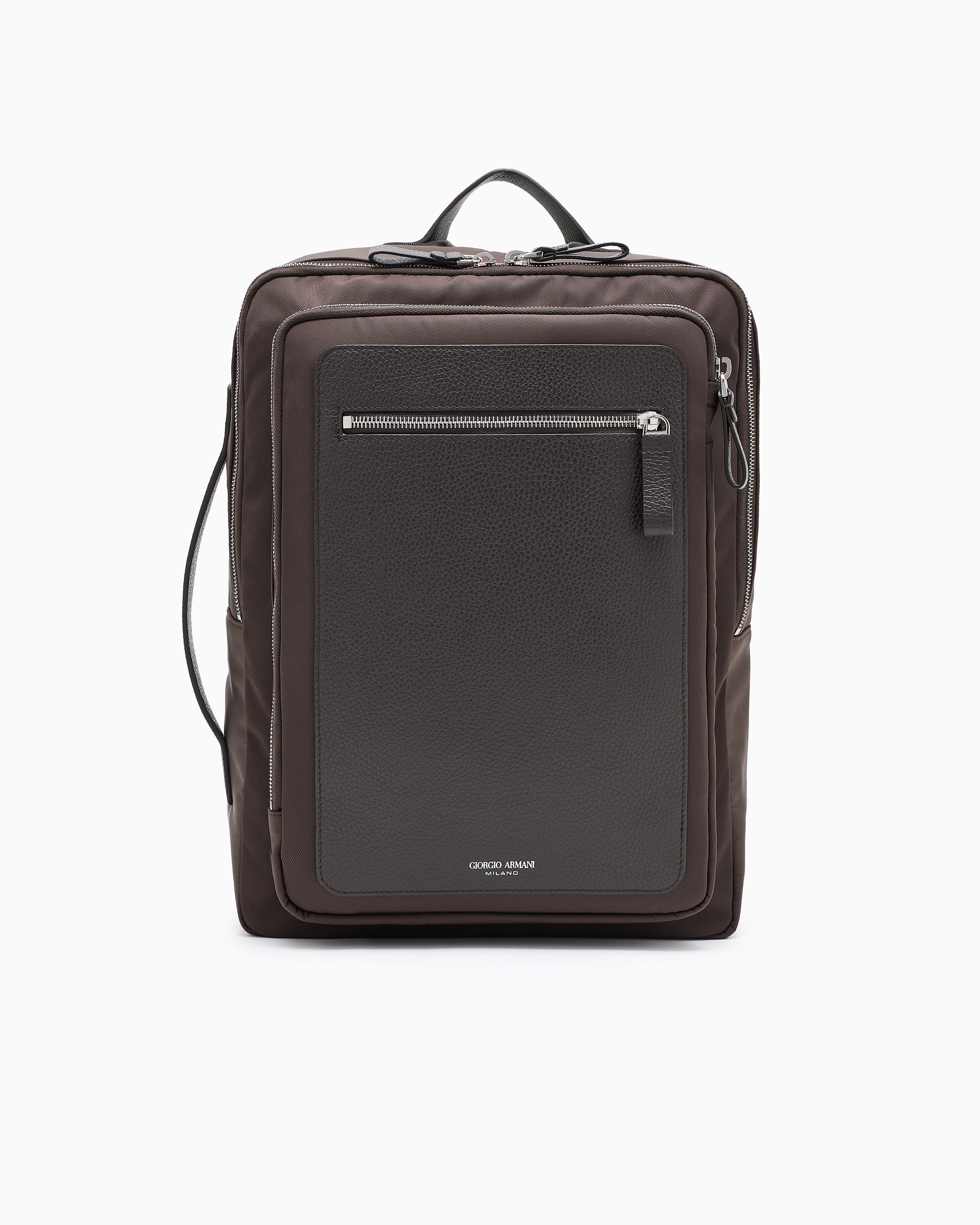 Giorgio Armani Asv Nylon And Pebbled-leather Backpack