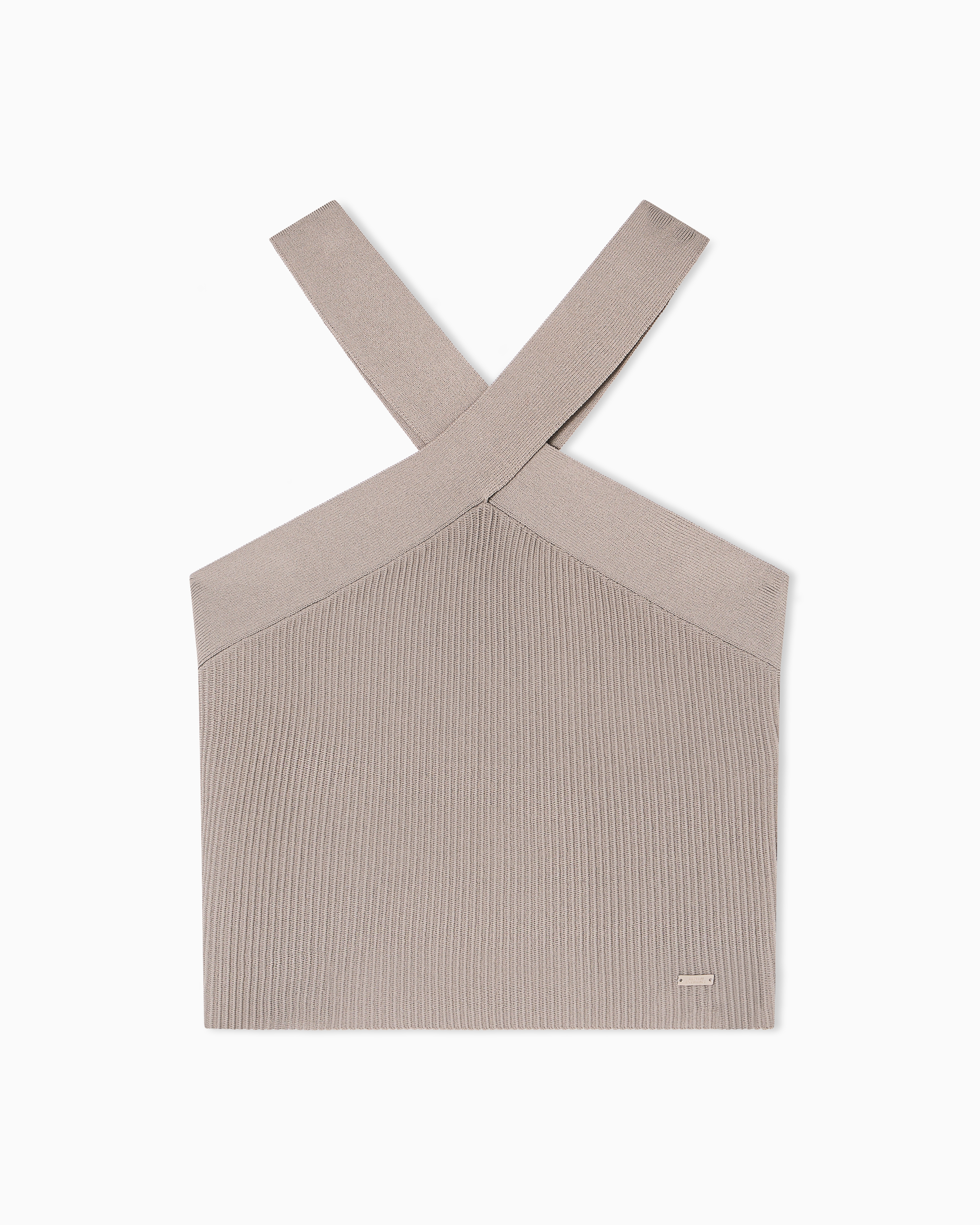 Armani Exchange Knitted Tops In Brown