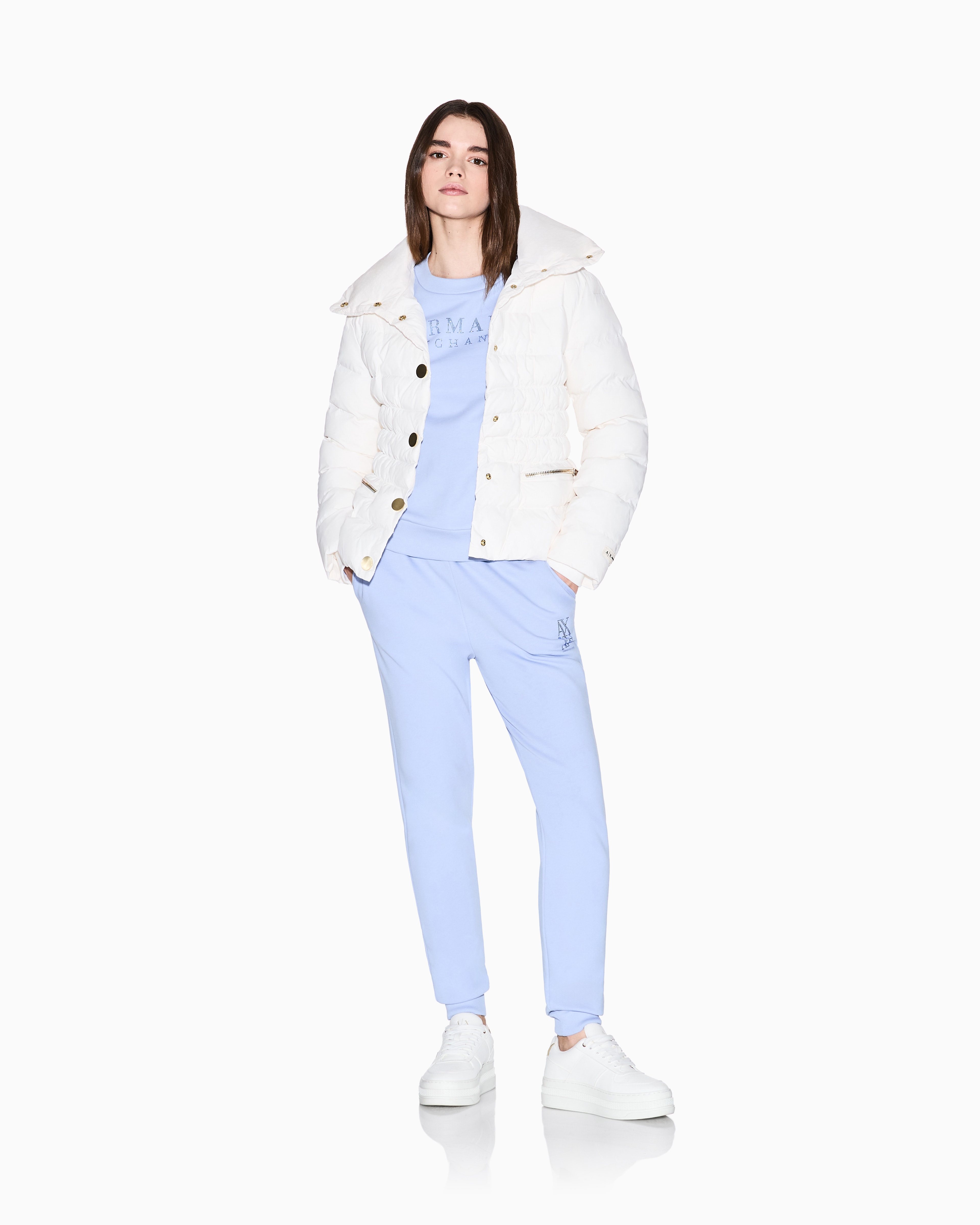 Armani Exchange - Sweatpants, Woman, Light Blue, Size: S