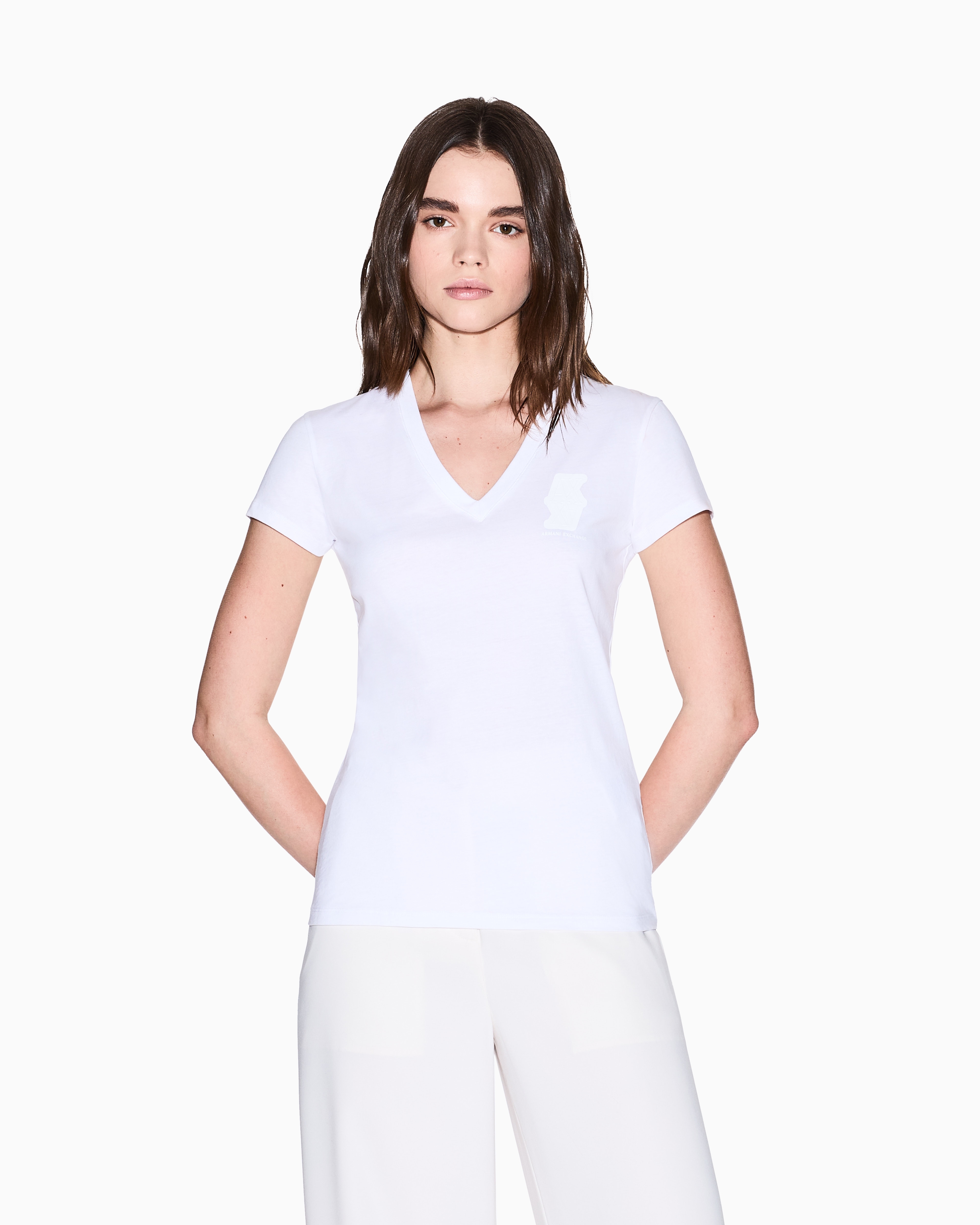Armani Exchange Slim Fit T-shirts In White