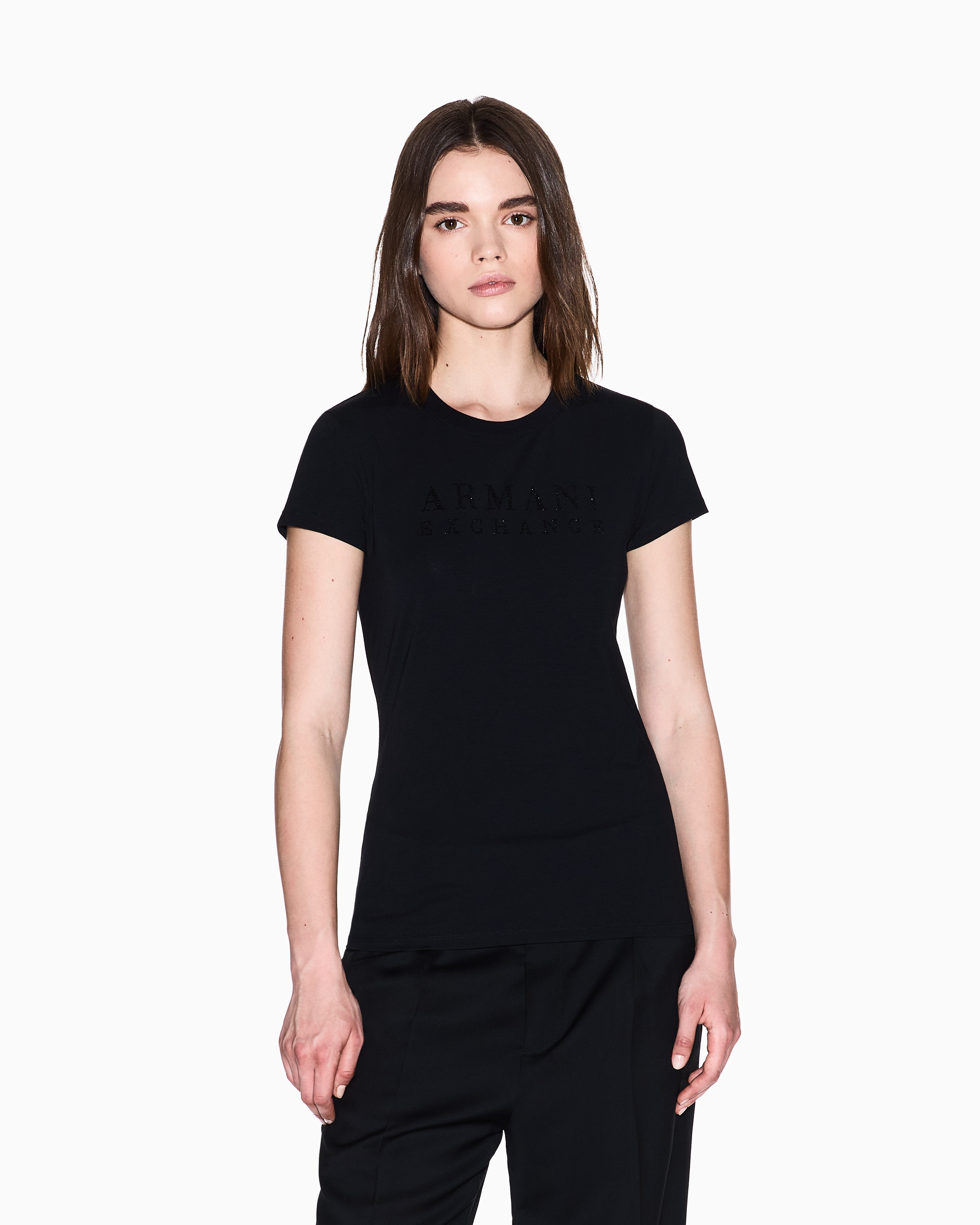 Armani Exchange Slim Fit T-shirts In Black