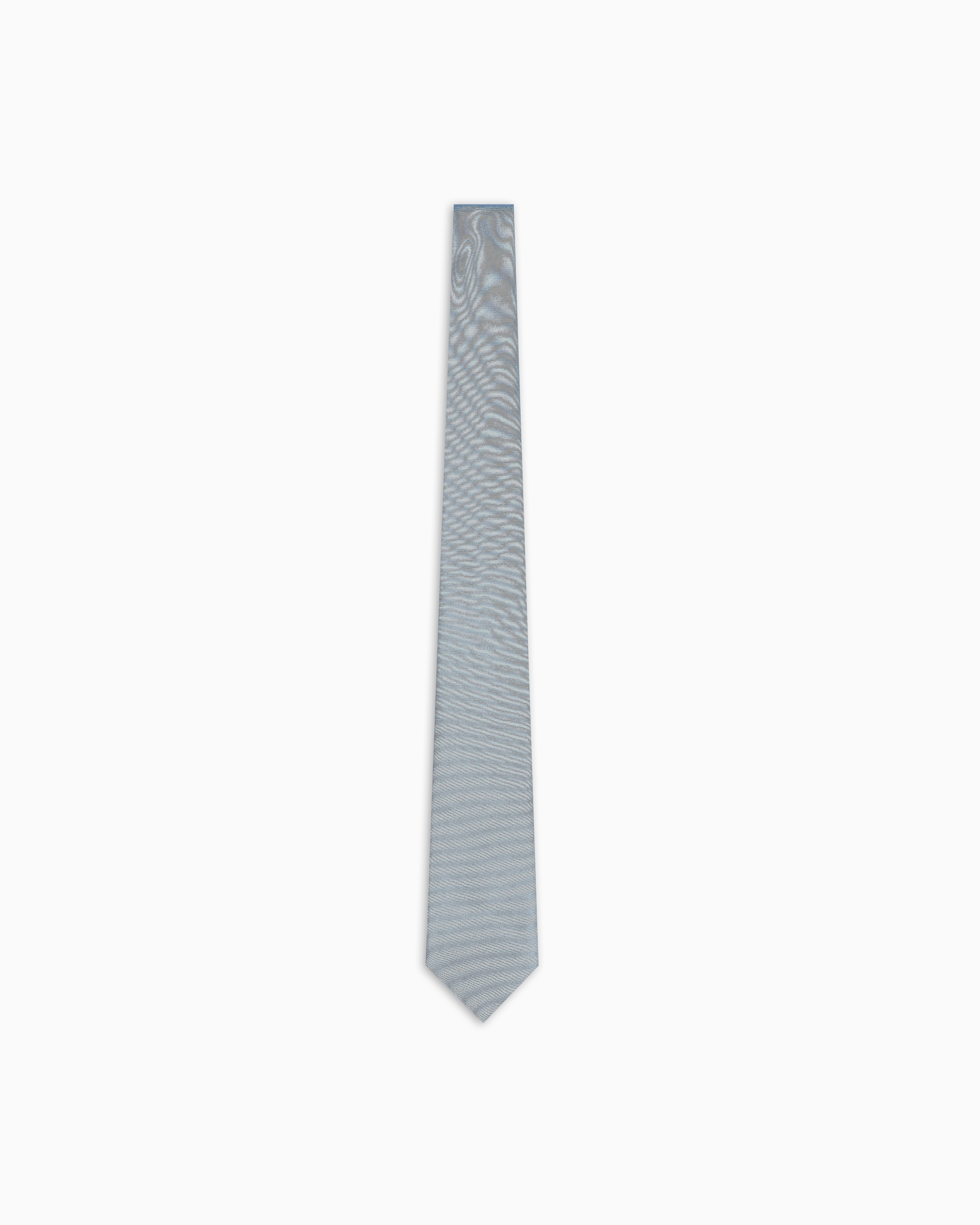 Emporio Armani - Ottoman-style pure silk tie, Man, Light Blue, Size: TU