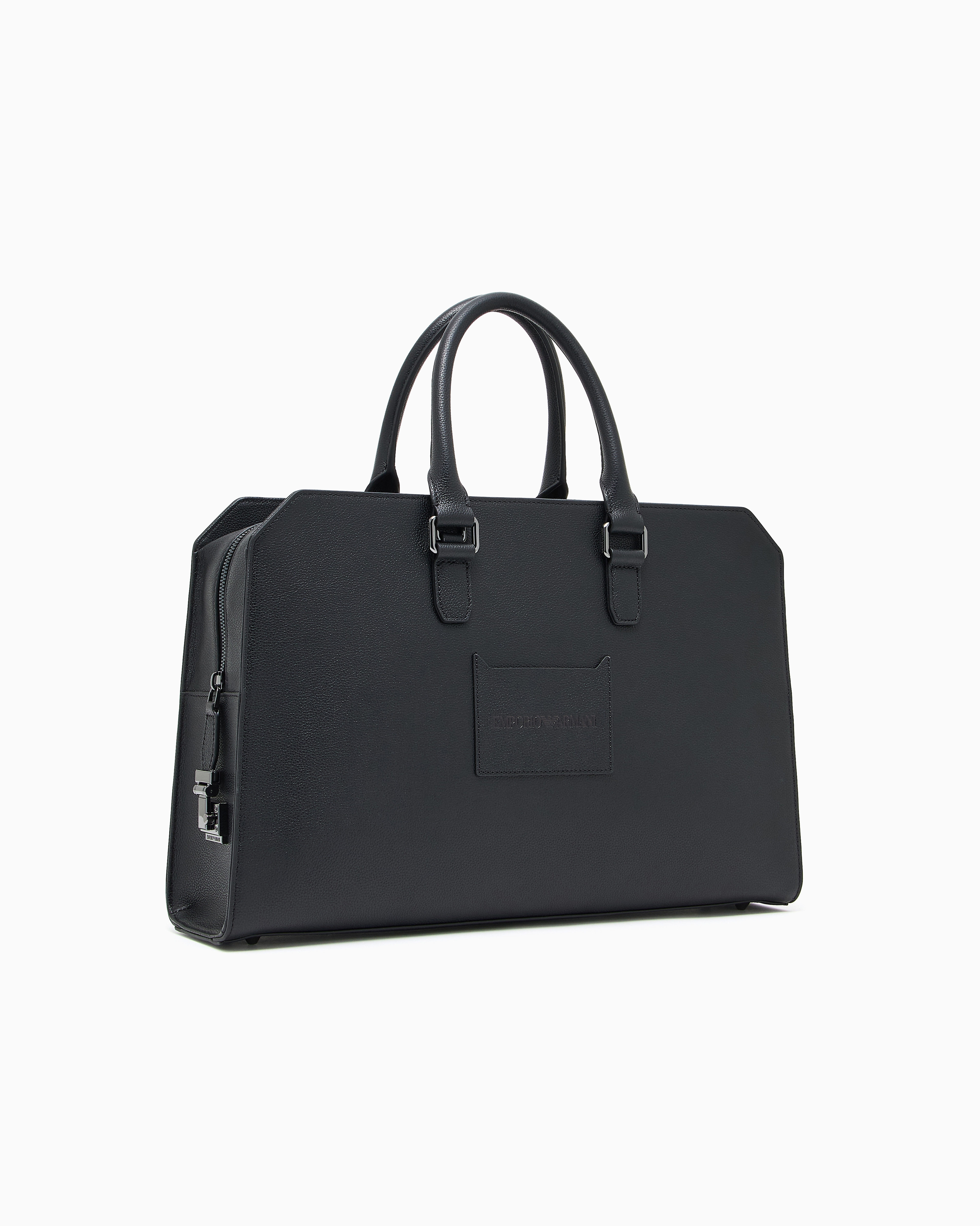 GIORGIO ARMANI タンブルレザー メッセンジャーバッグ ブラック GIORGIO ARMANI タンブルレザー メッセンジャーバッグ ブラック
