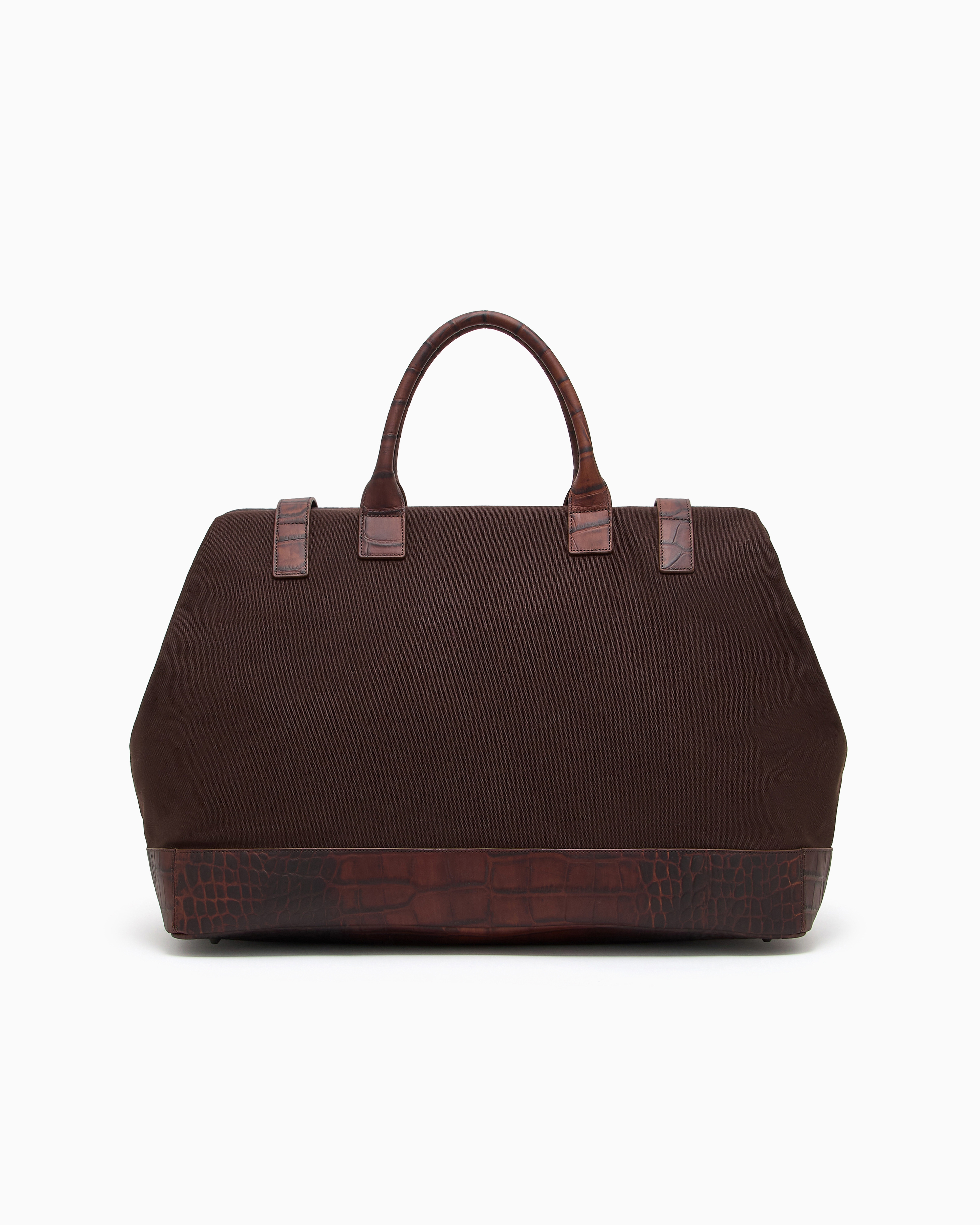 Weekend bag with crocodile-embossed leather details