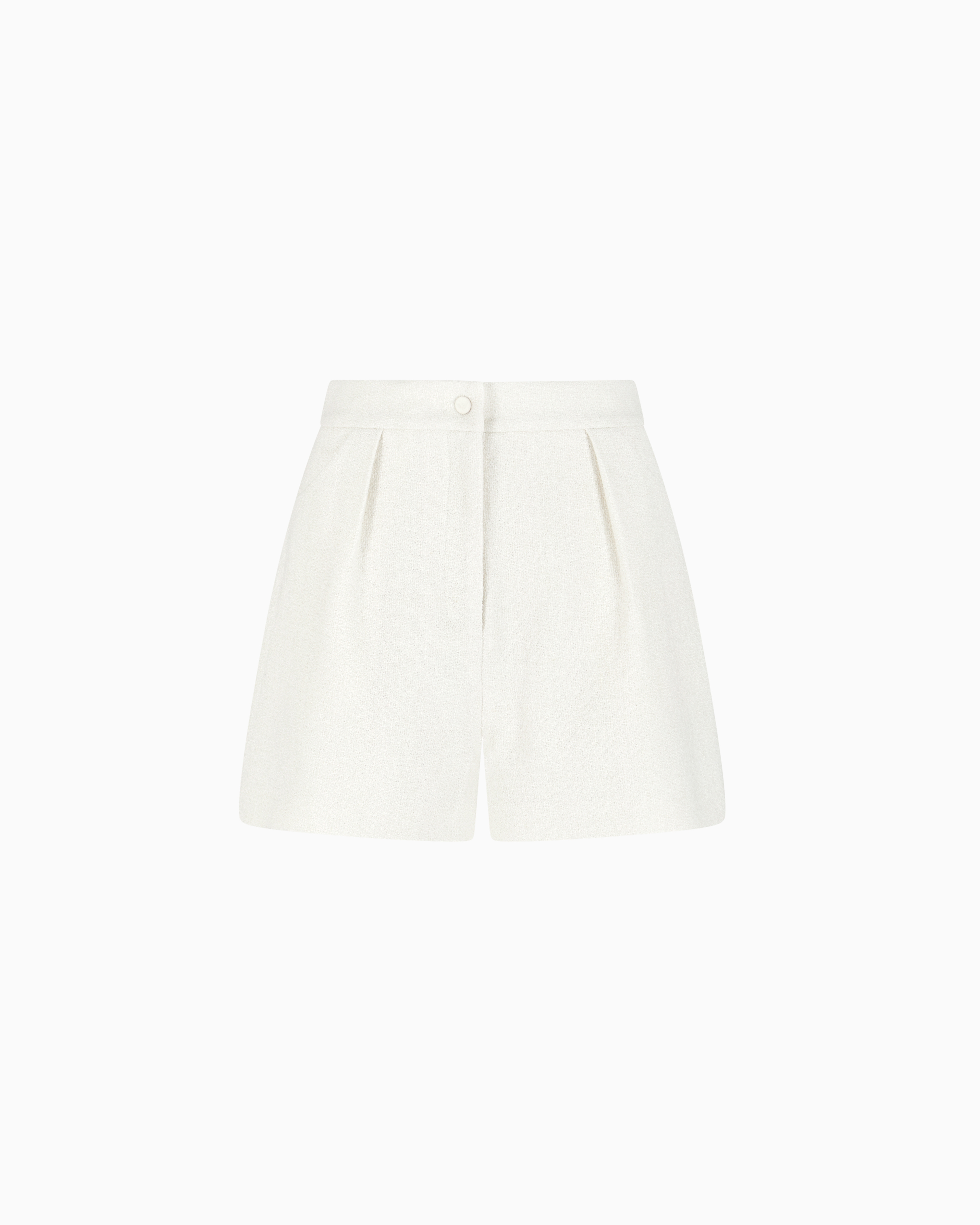 Emporio Armani - Micro bouclé effect wool-blend shorts, Woman, White, Size: