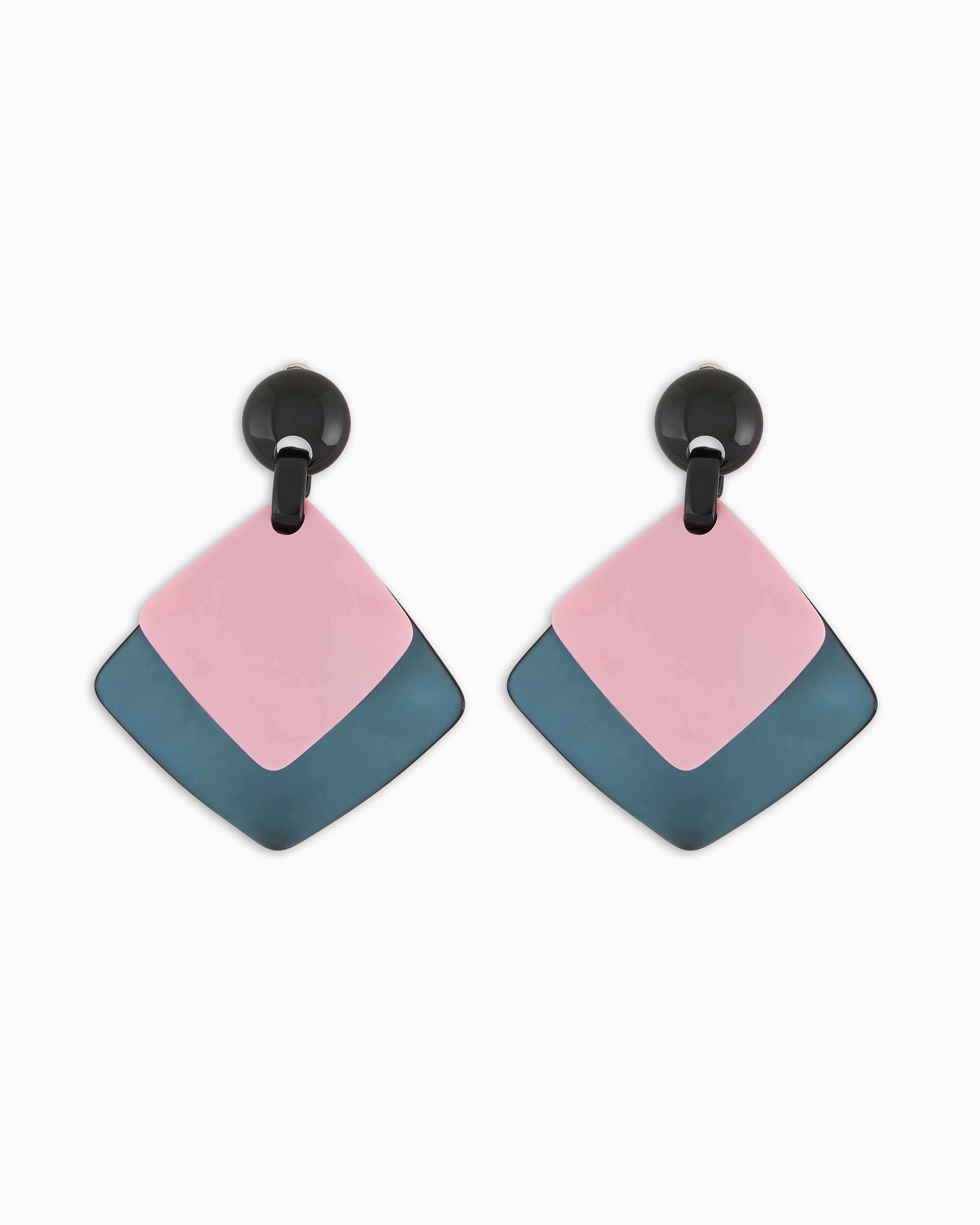 Emporio Armani - Butterfly two-tone oversized pendant earrings, Woman, Blue, Size: TU
