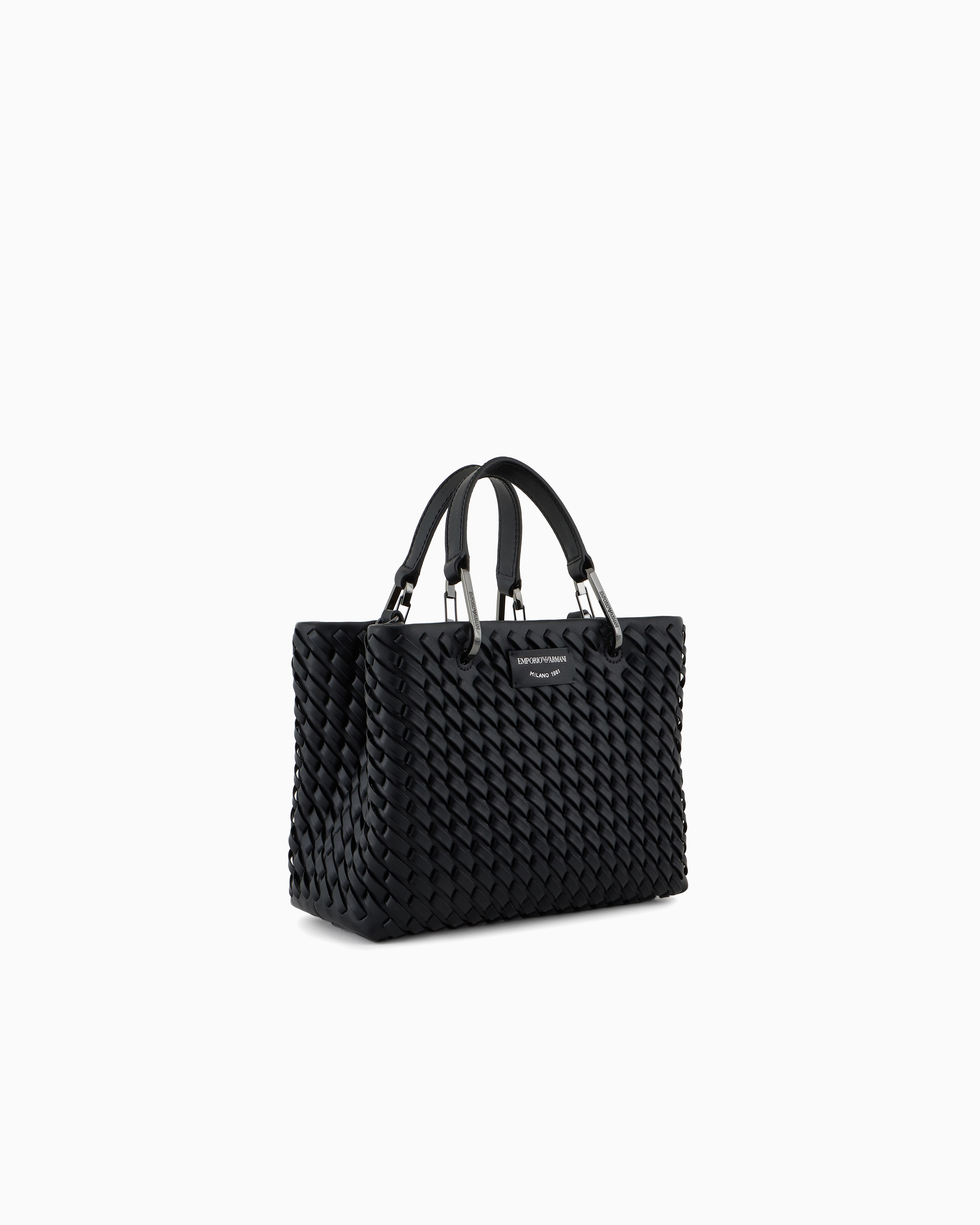 EMPORIO ARMANI☆MyEA ミディアム バスケットウィーブ バッグ♪ MyEA ショッパー ディアプリント ミディアム | Emporio Armani