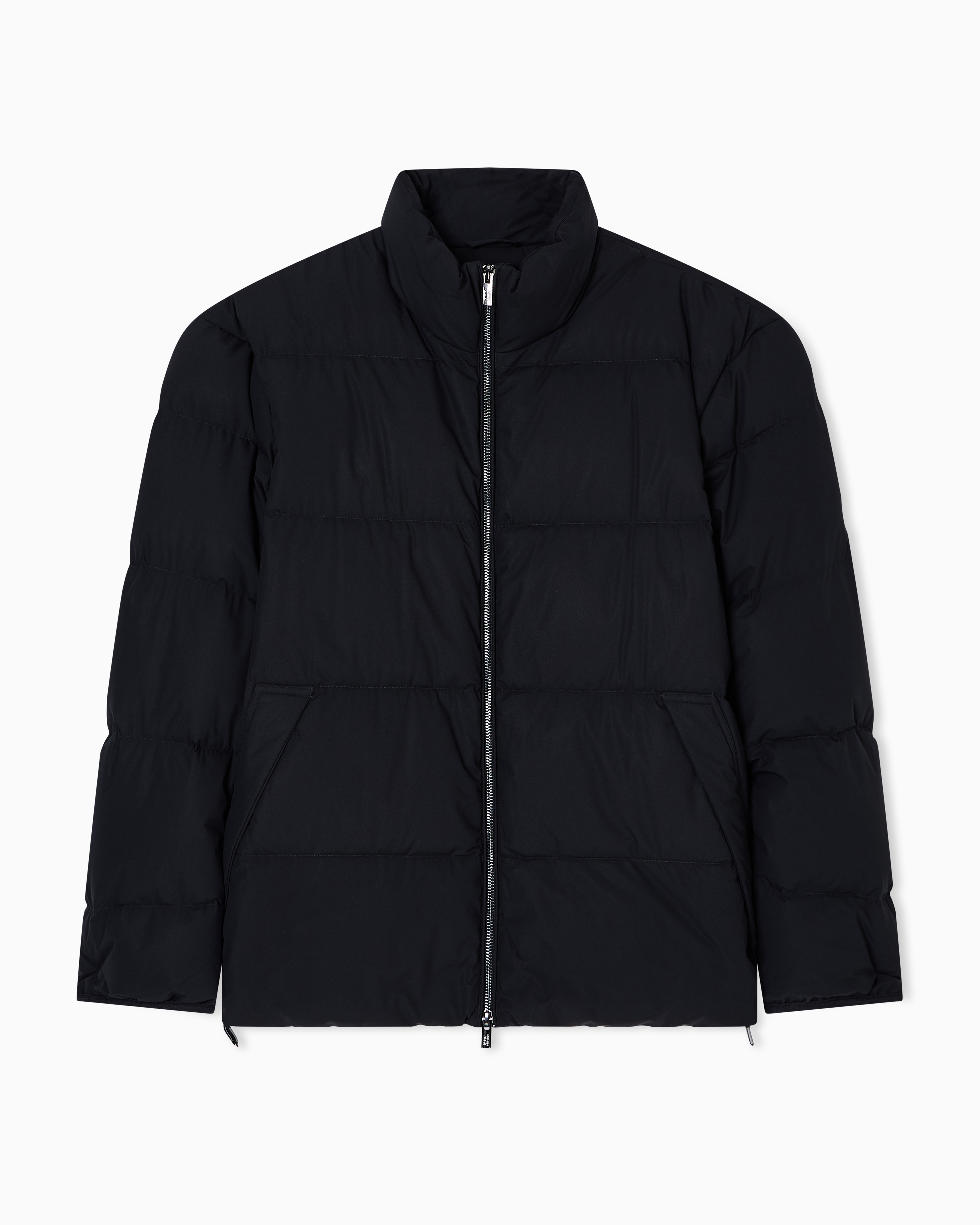 Emporio Armani - Quilted nylon, full-zip puffer jacket, Man, Black, Size: