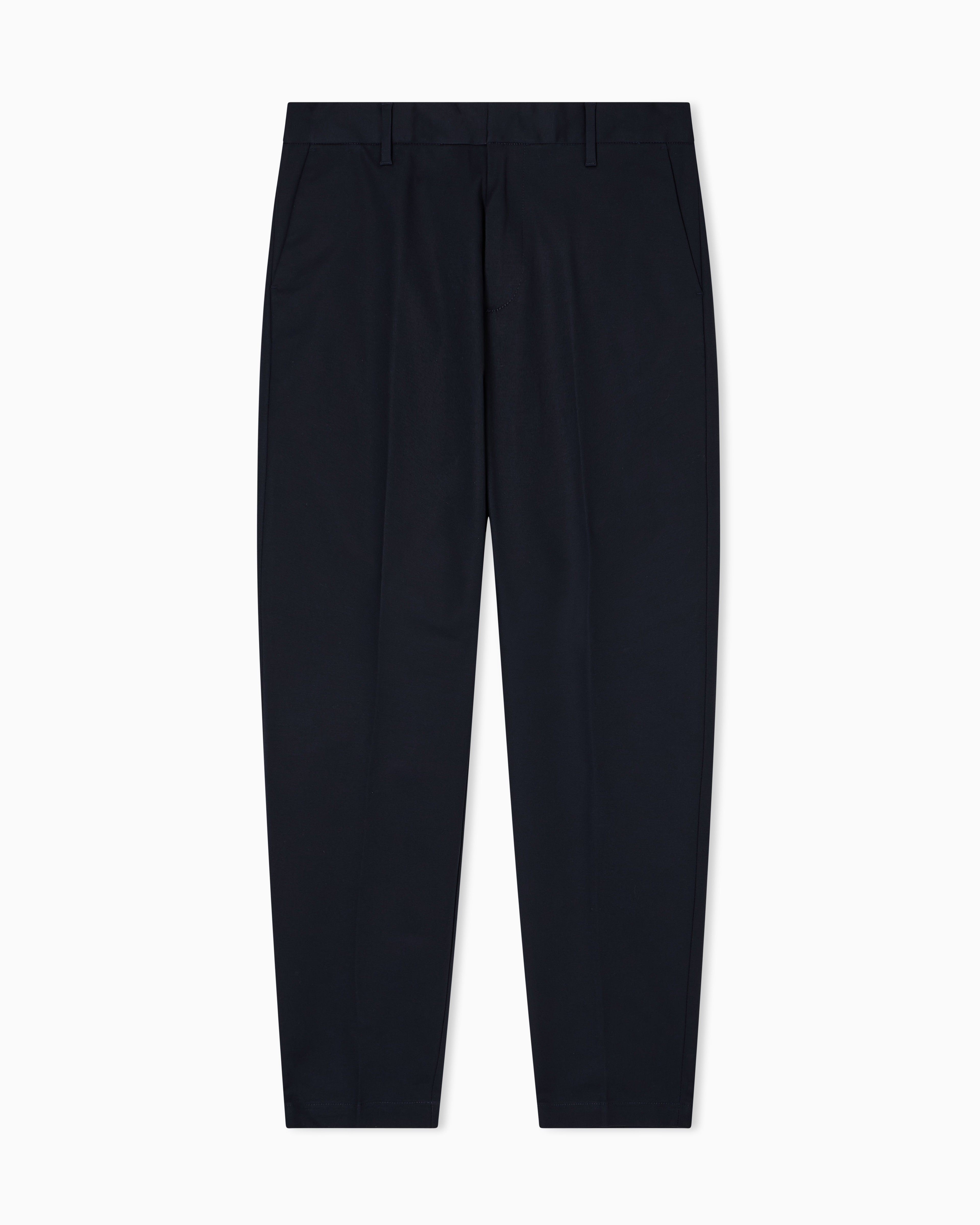 Emporio Armani - Comfort-gabardine chinos, Man, Navy Blue, Size: