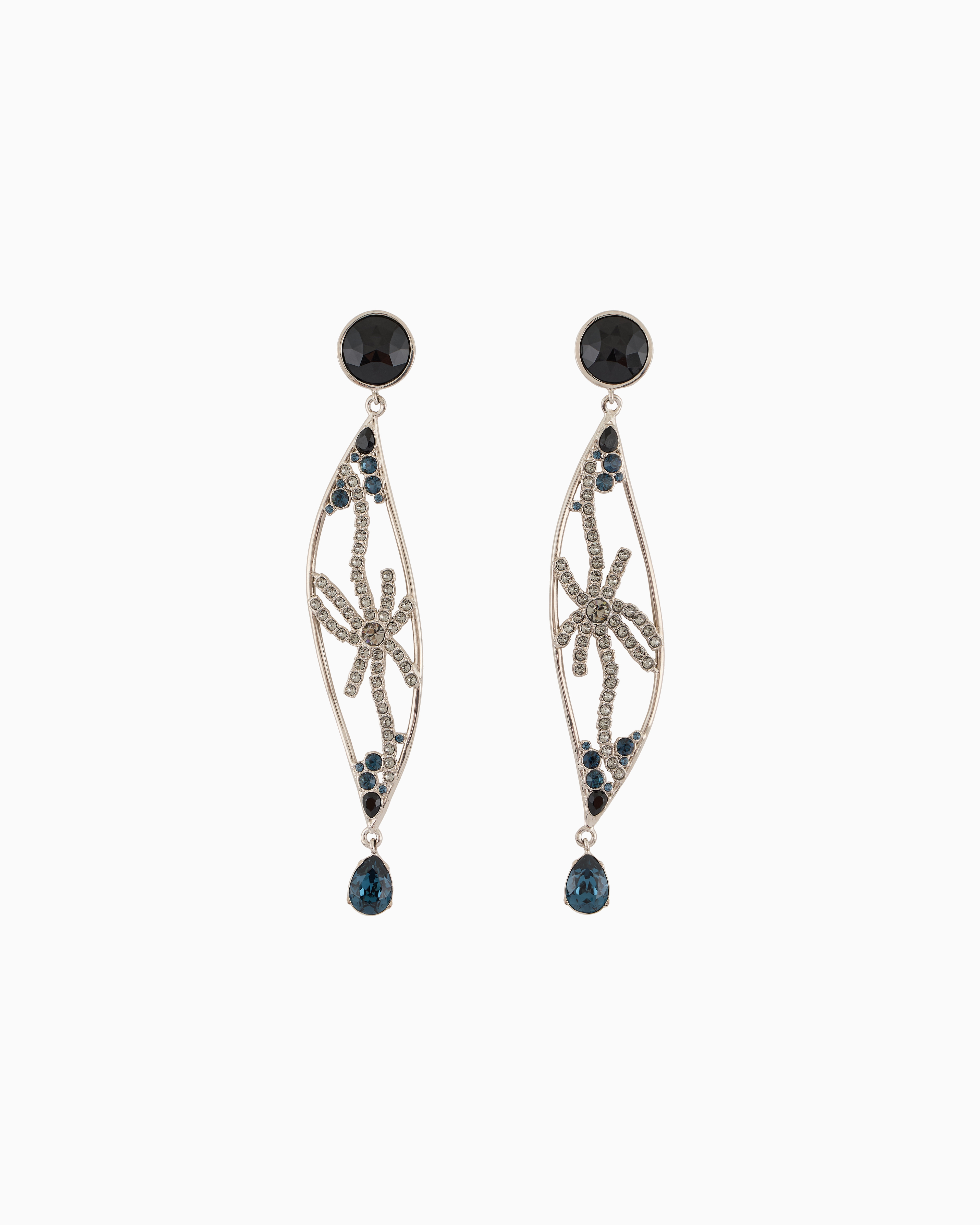 Giorgio Armani Clip Earrings With A Brass Pendant And Swarovski Crystals
