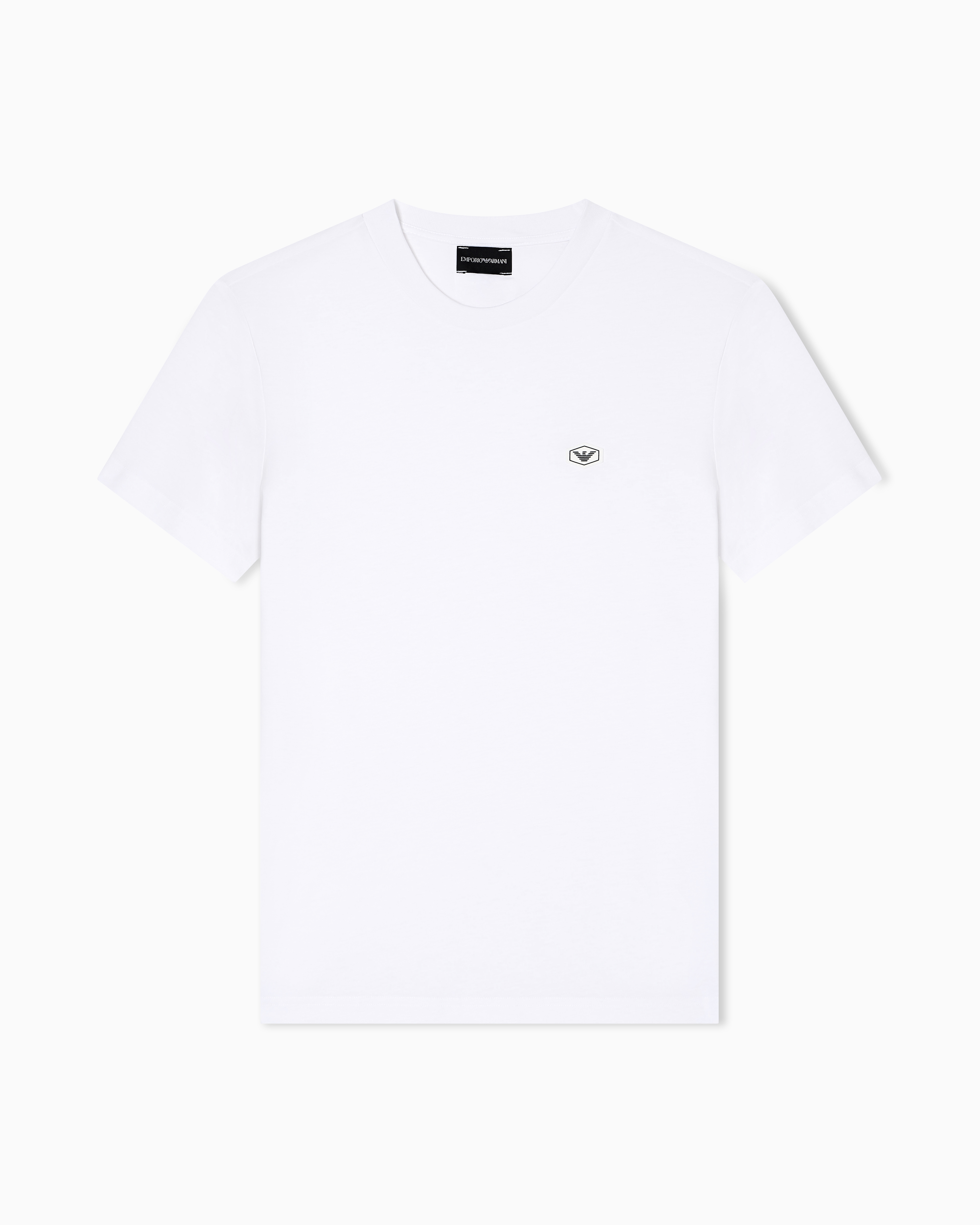Supima jersey T-shirt with micro logo patch | Emporio Armani