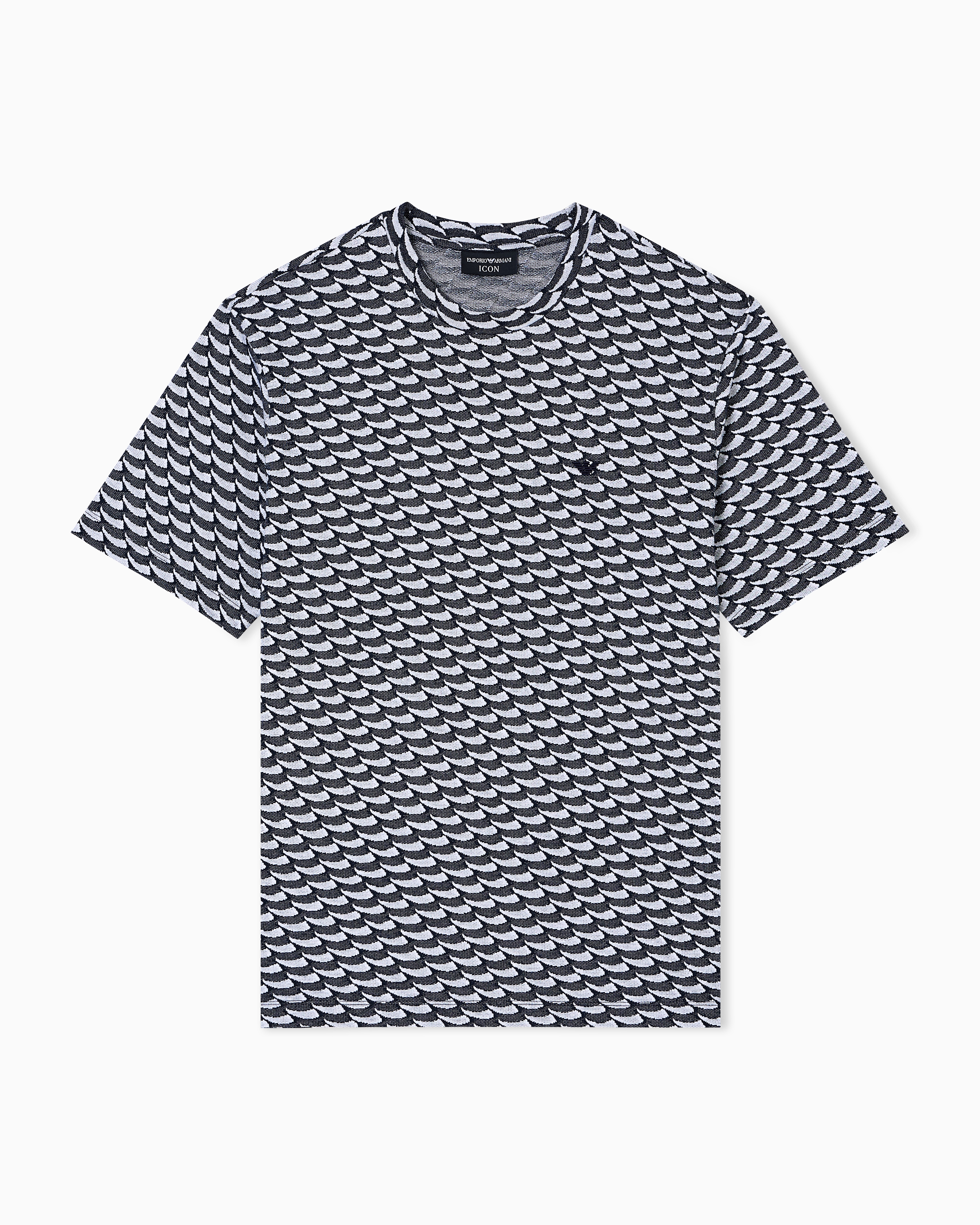 Emporio Armani Asv Icon Jacquard Jersey Jumper With Op-art Motif