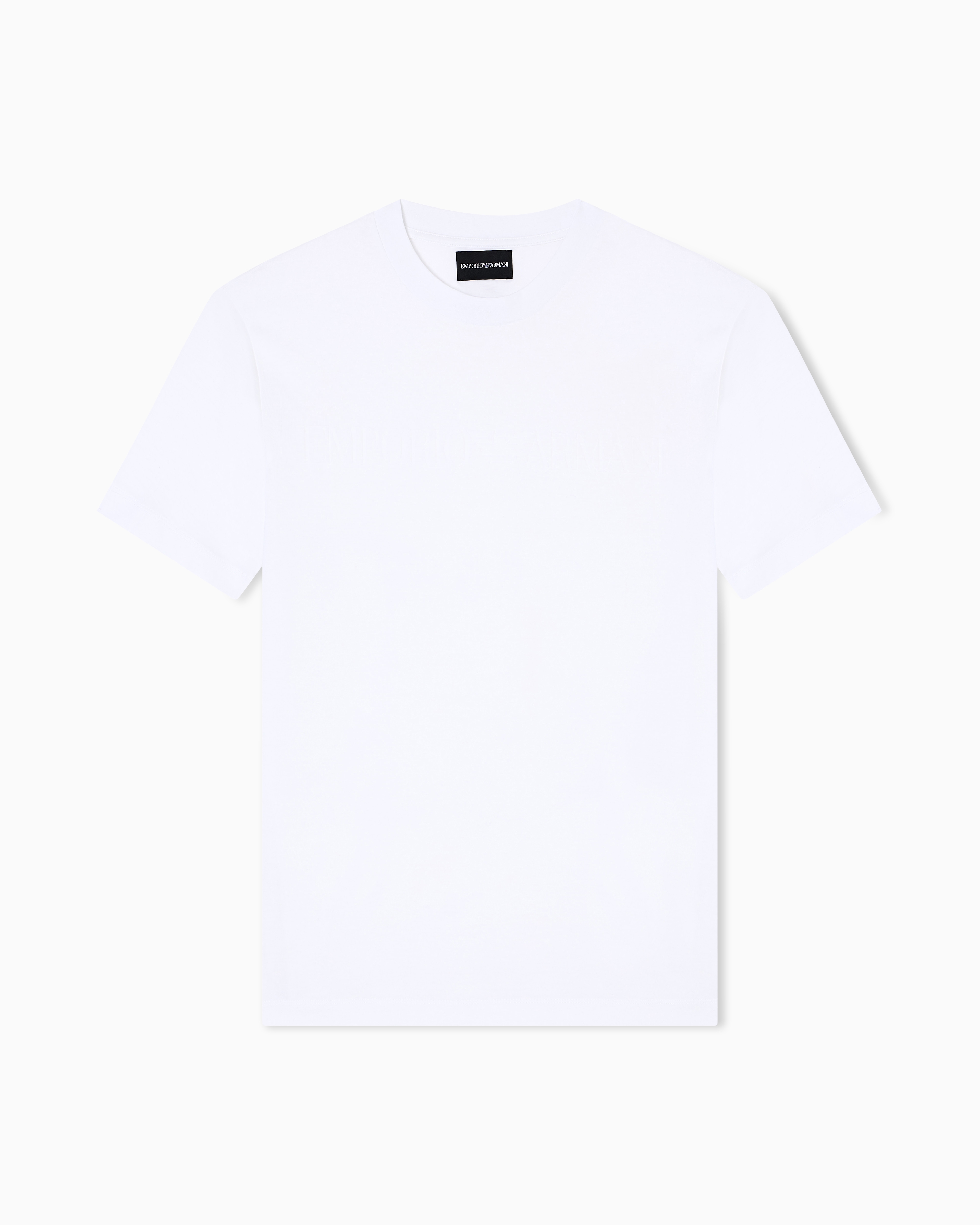 Emporio Armani - Jersey T-shirt with jacquard logo, Man, White, Size: