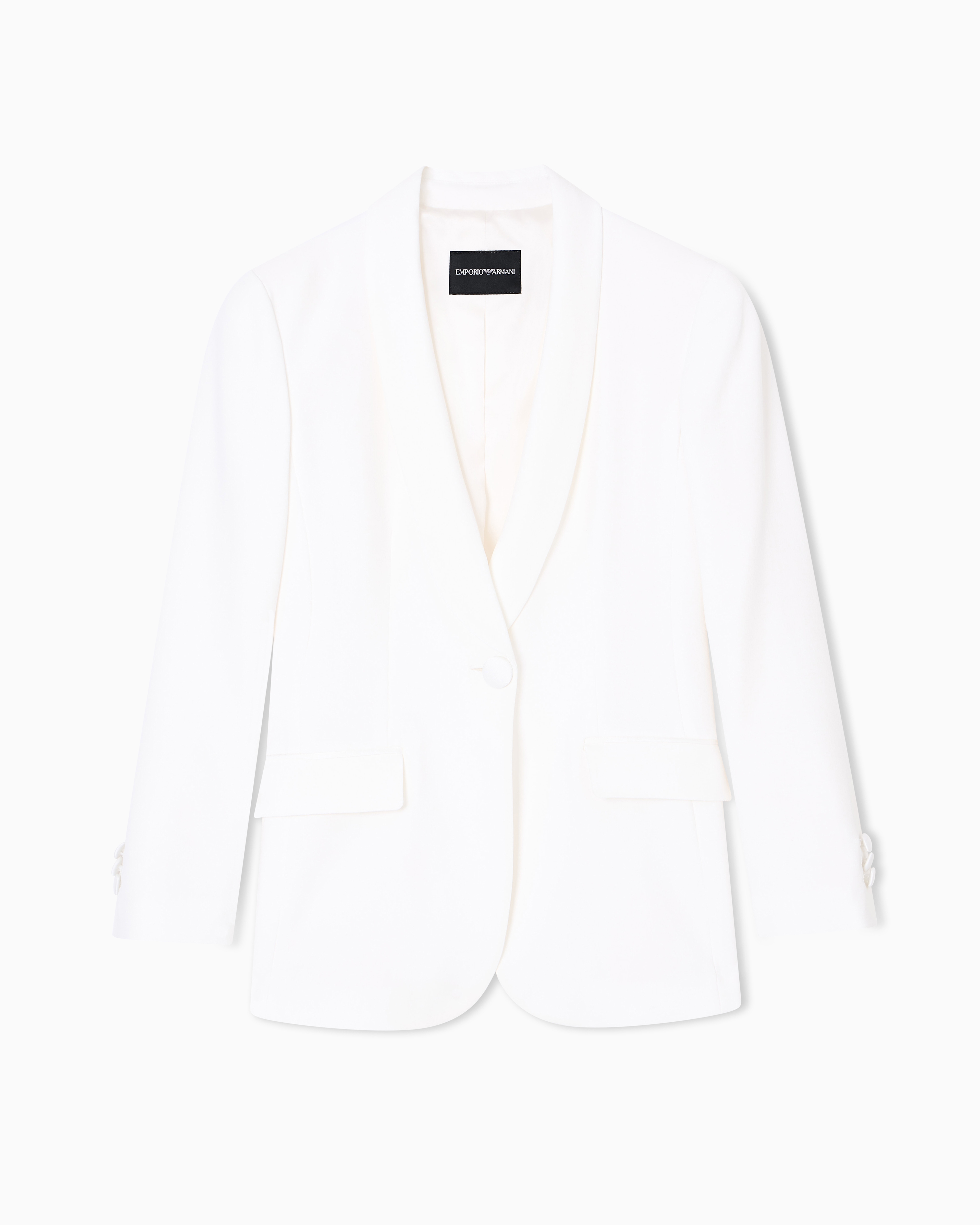 Single-breasted blazer in envers satin | Emporio Armani