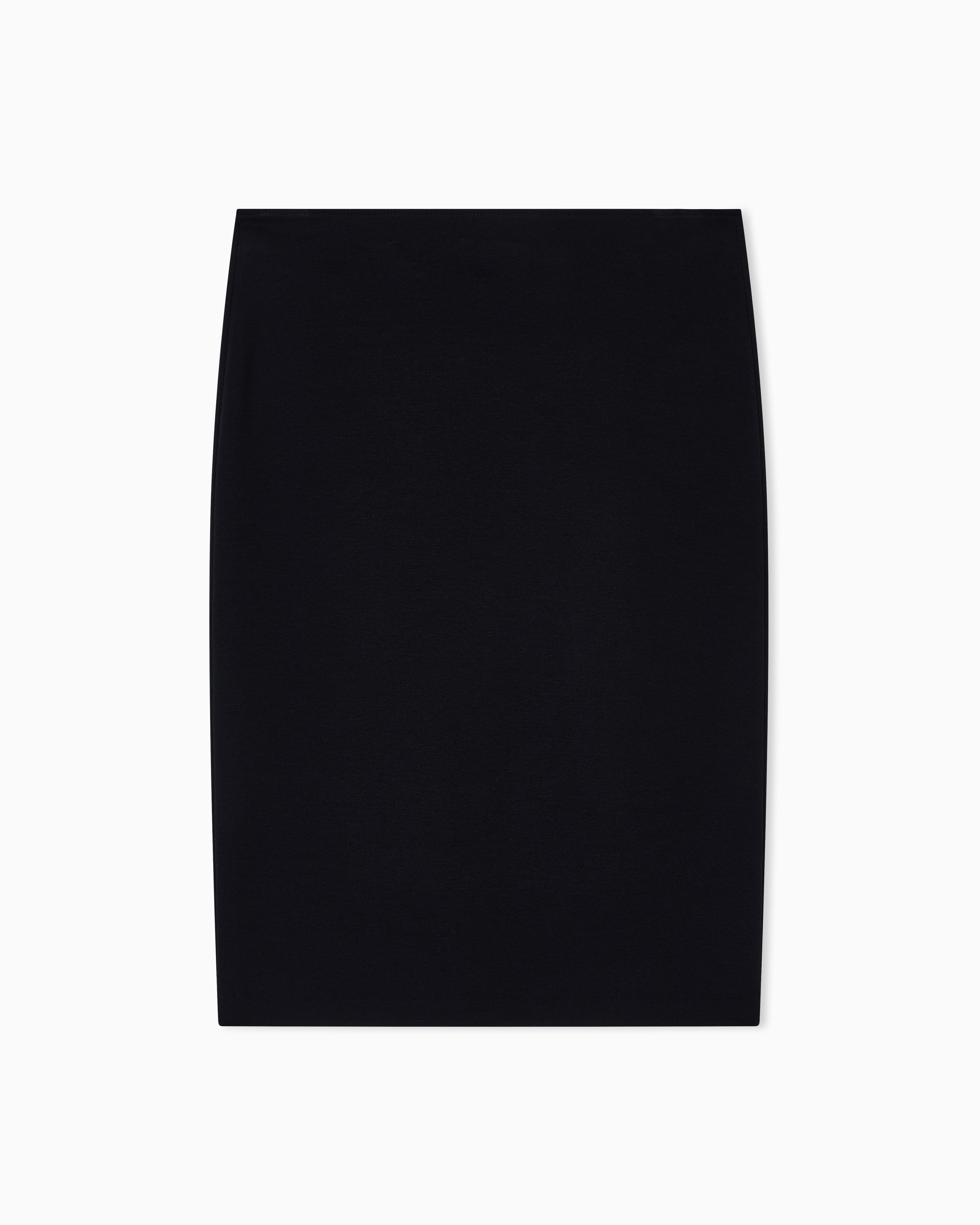 Emporio Armani - Milano-stitch pencil skirt, Woman, Black, Size: