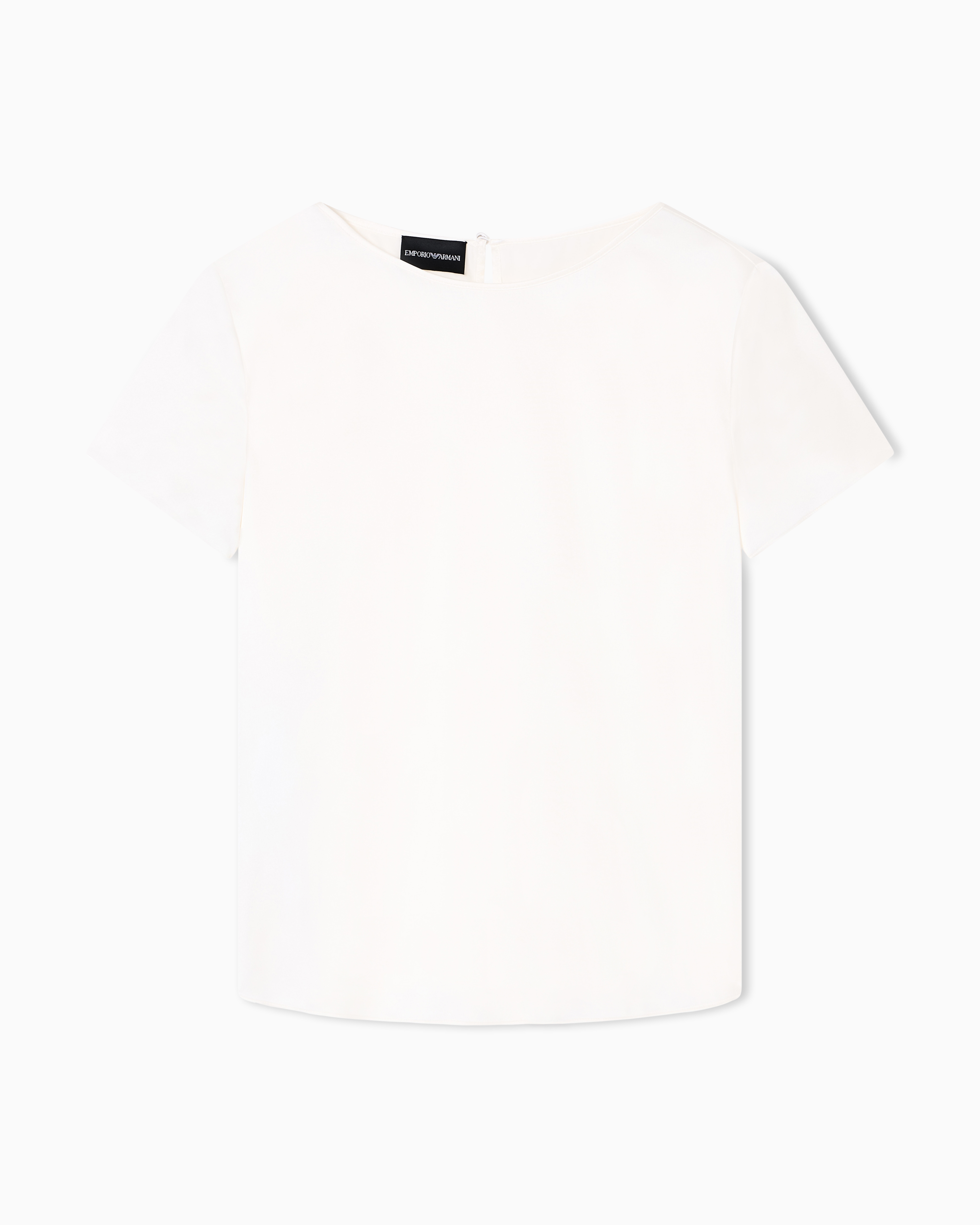 （専用）EMPORIO ARMANI 12A  150 白シャツ Short-sleeved silk satin blouse | Emporio Armani