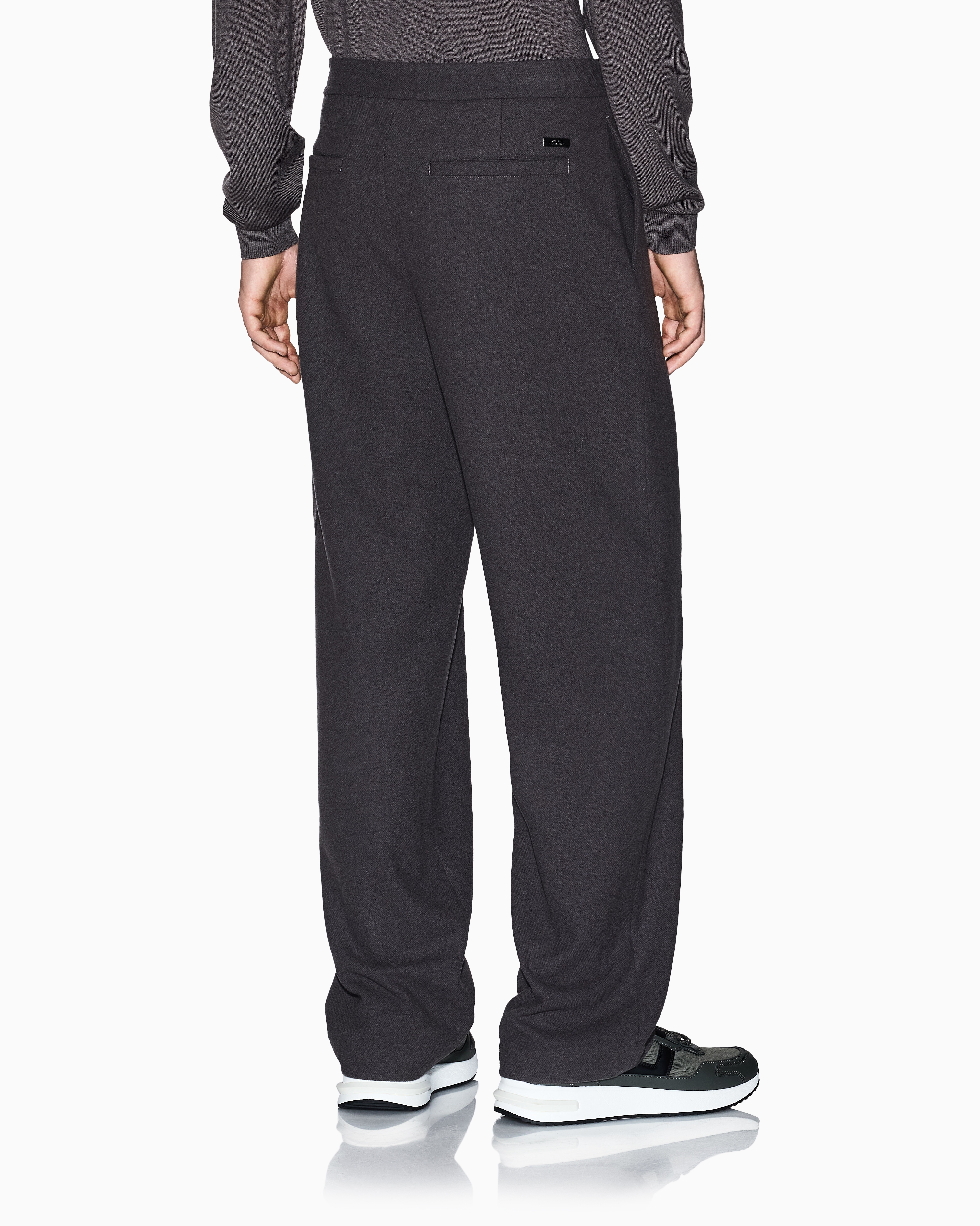 Armani Exchange - Wool Blend Cargo Pants, Man, Grey, Size: 33