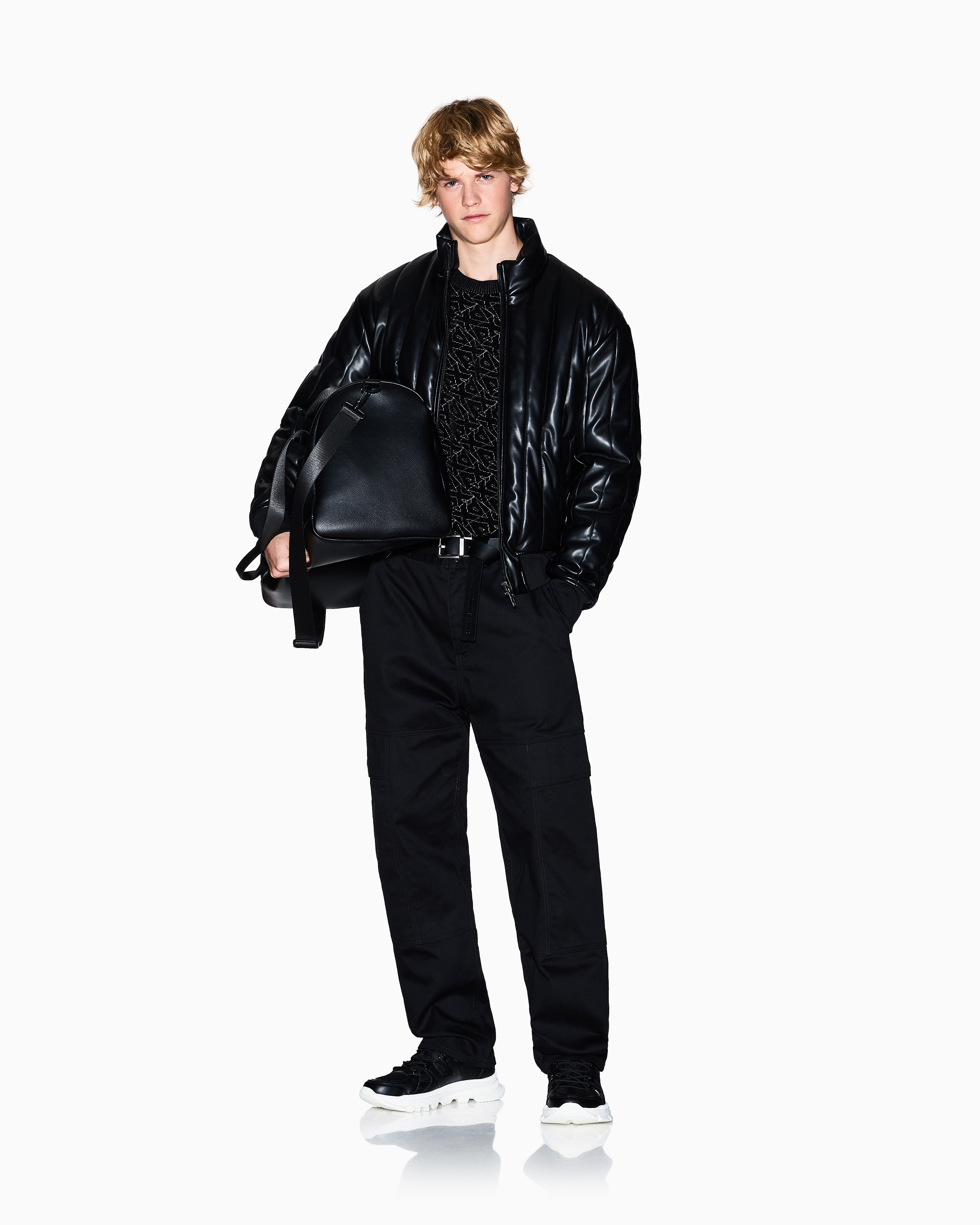 Full zip jacket in shiny fabric | Armani Exchange