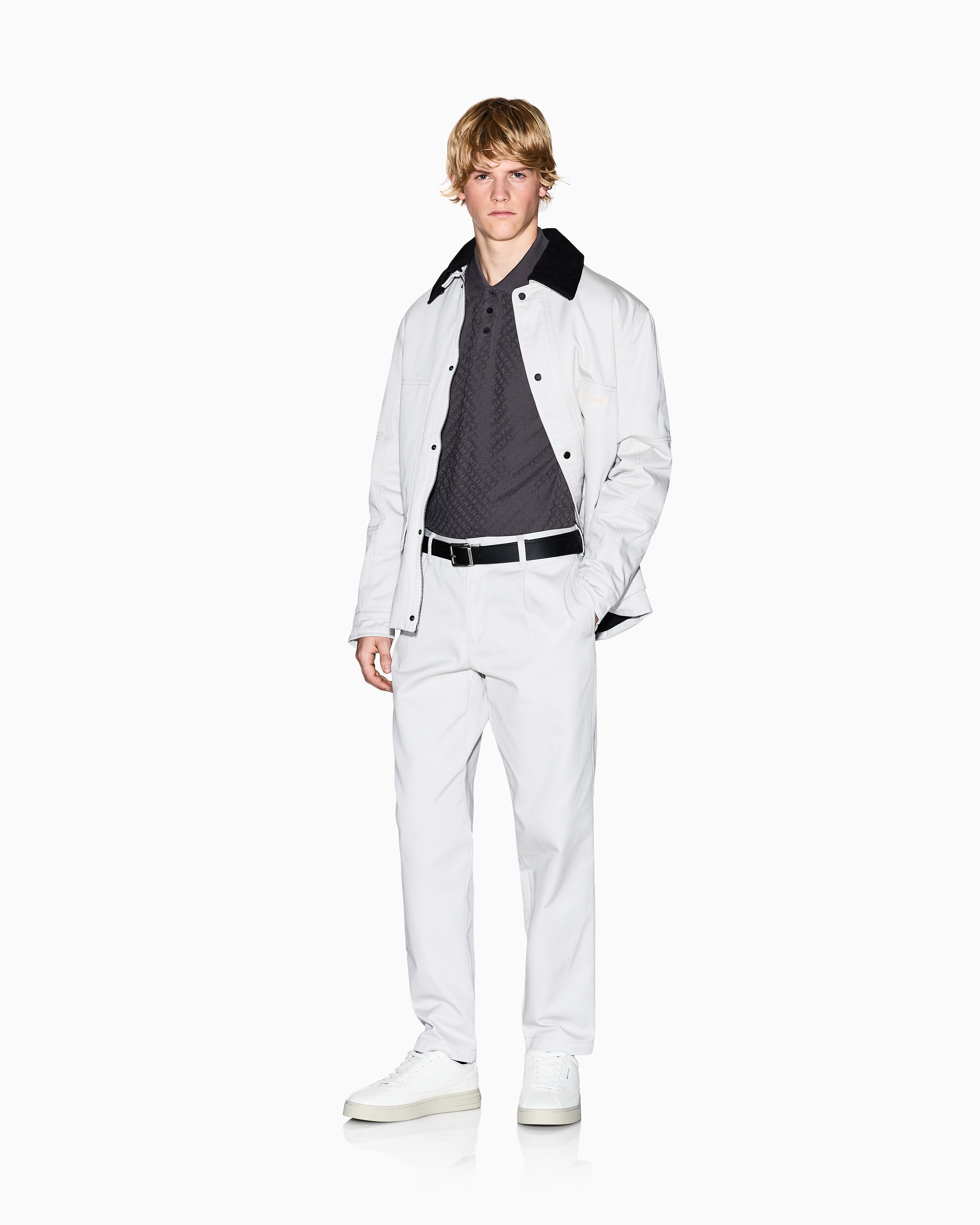 Armani Exchange - Cotton twill chinos, Man, White, Size: 33