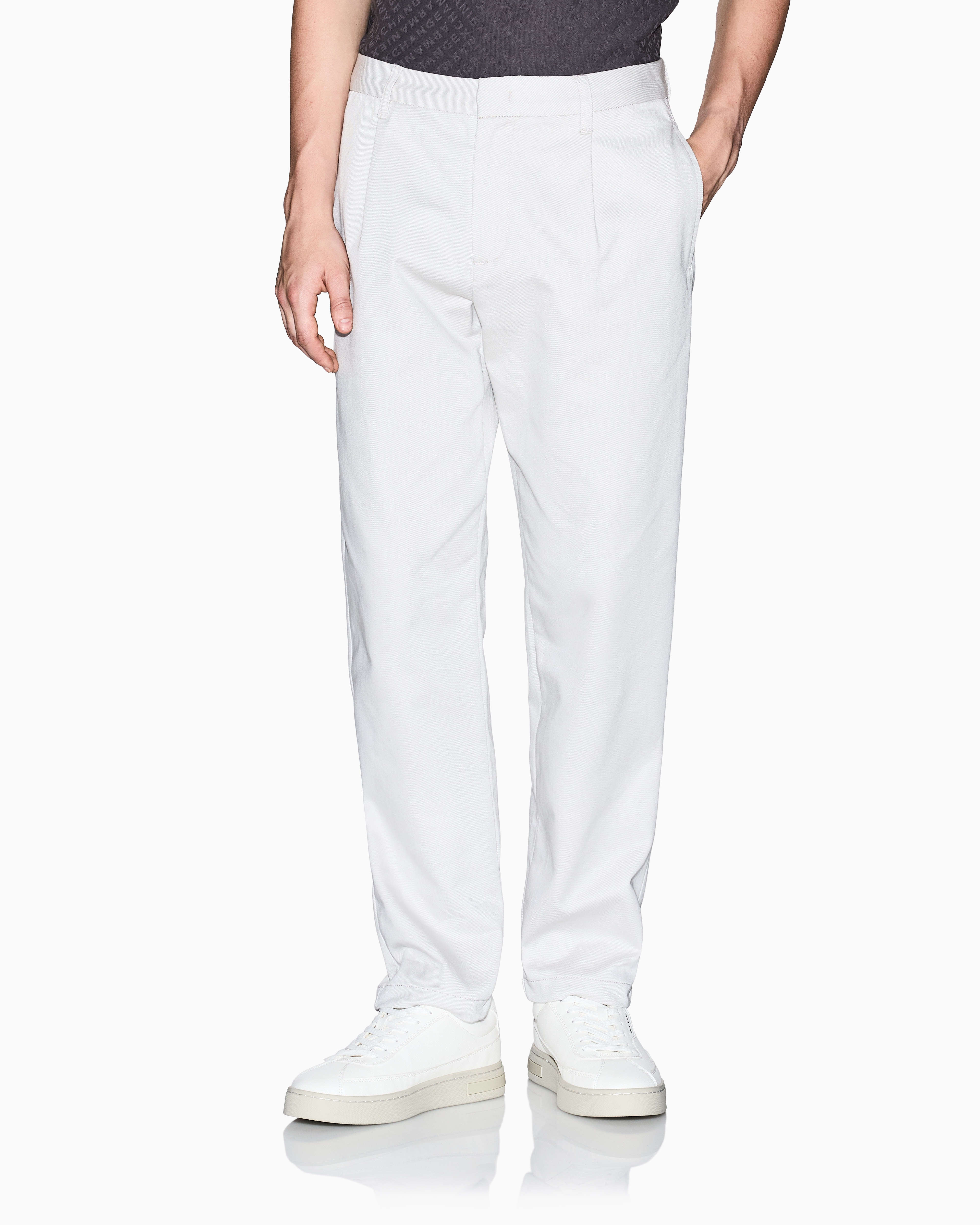 Armani Exchange - Cotton twill chinos, Man, White, Size: 33