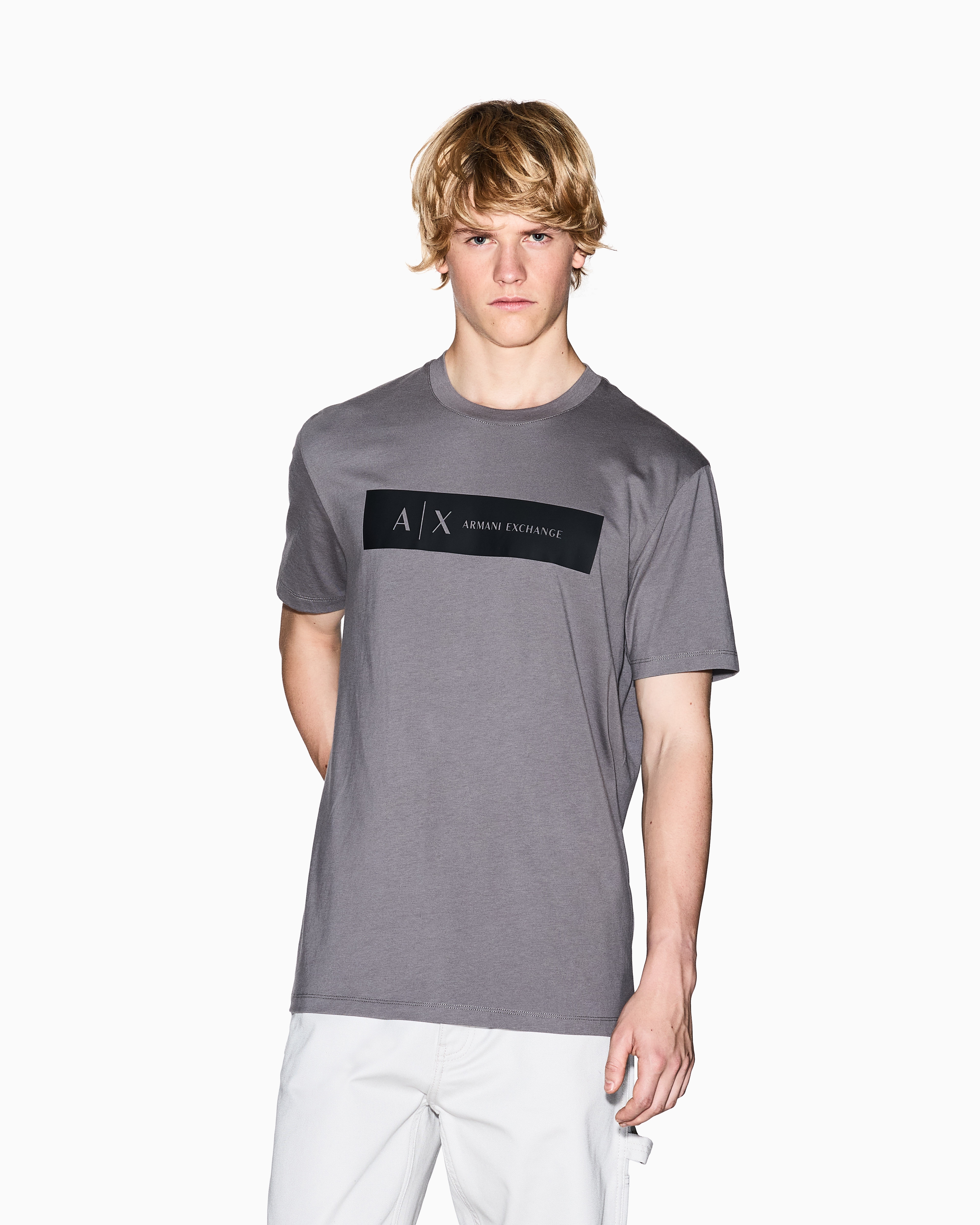 Armani Exchange Regular Fit T-shirts In Gray