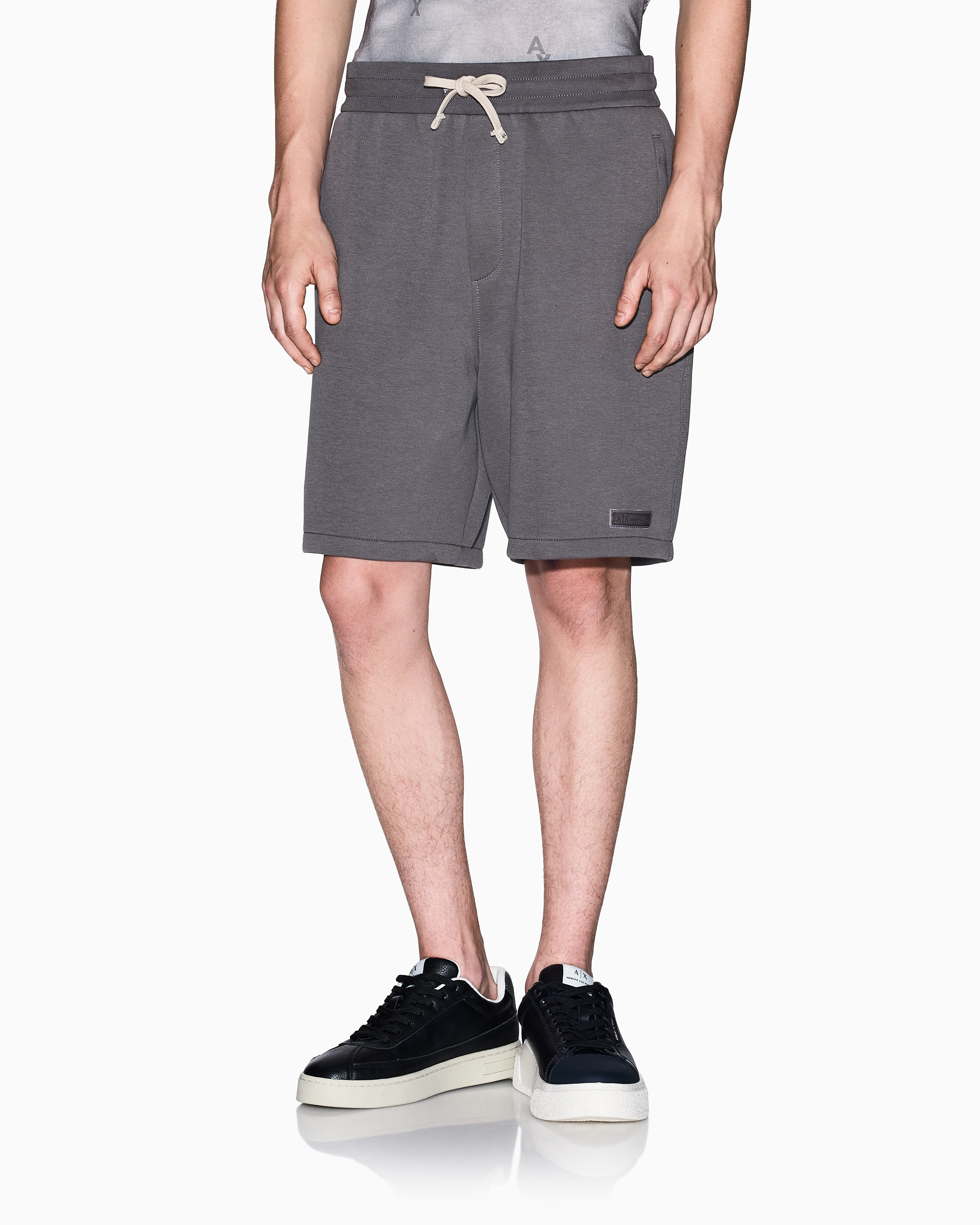 Cotton blend pique shorts