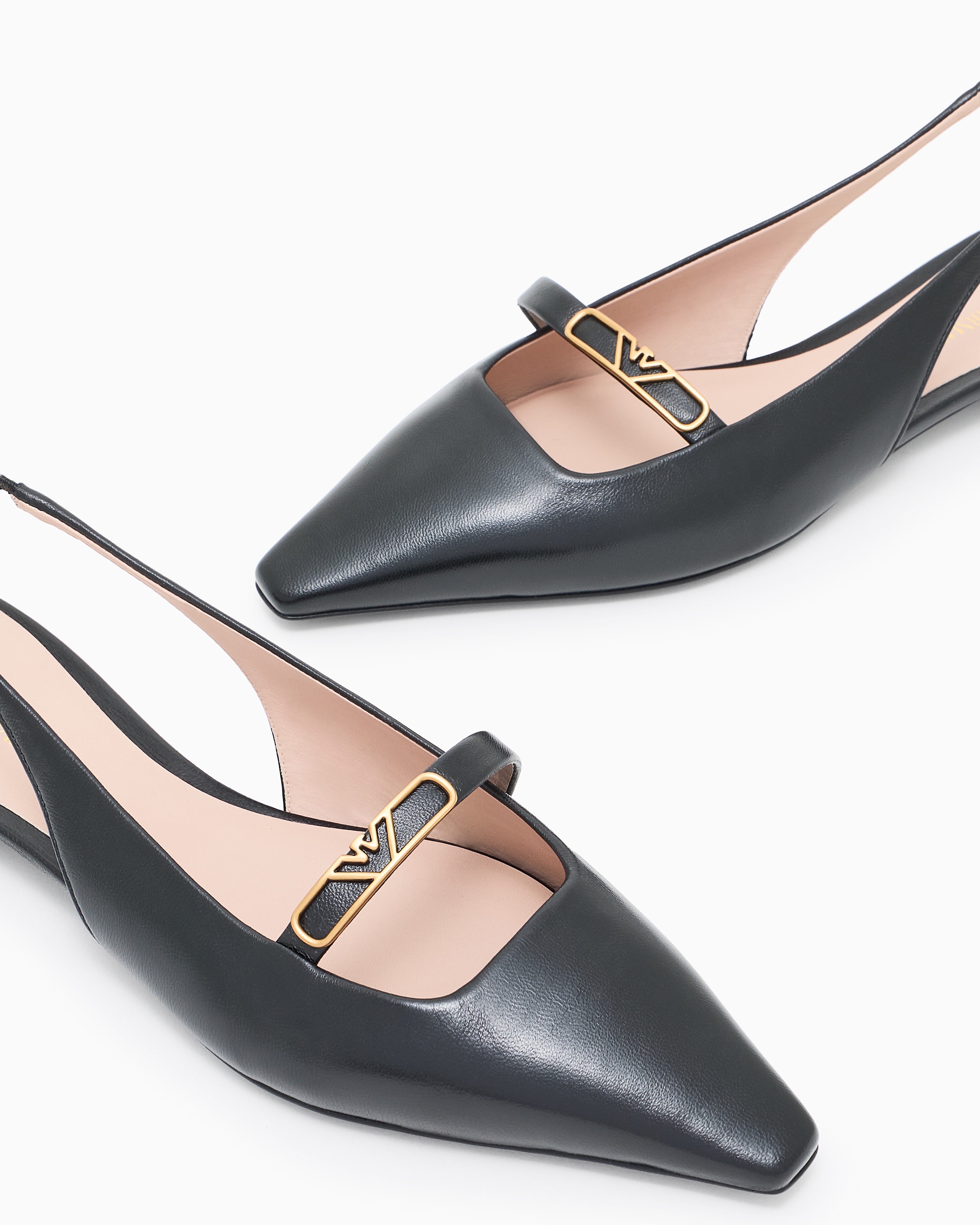 特価商品  Nappa-leather slingback ballerinas with eagle plate 靴