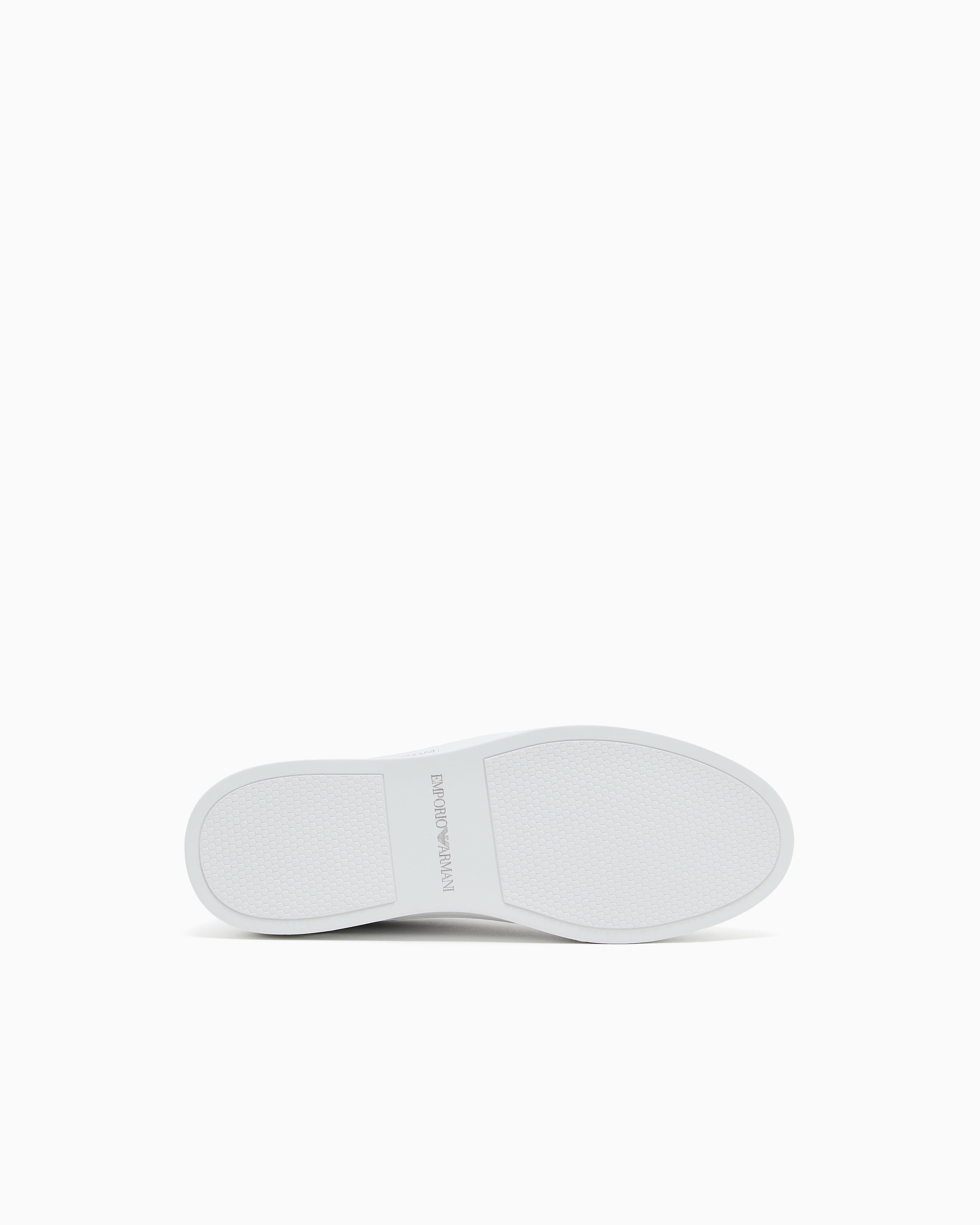 Emporio Armani - Leather sneakers with logo, Woman, White, Size: