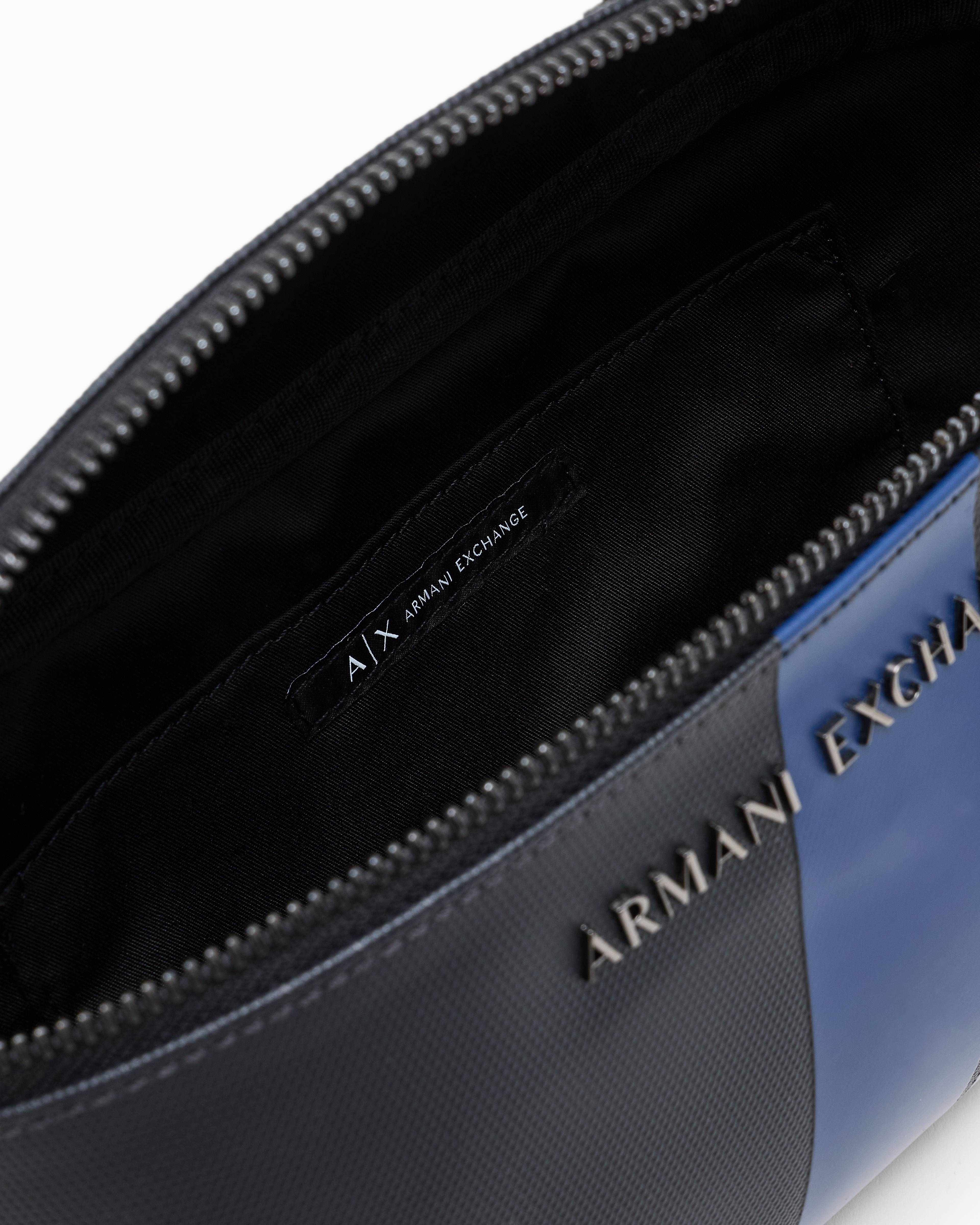 Armani Exchange - Monogram and Stripes Bum Bag, Man, Blue, Size: TU