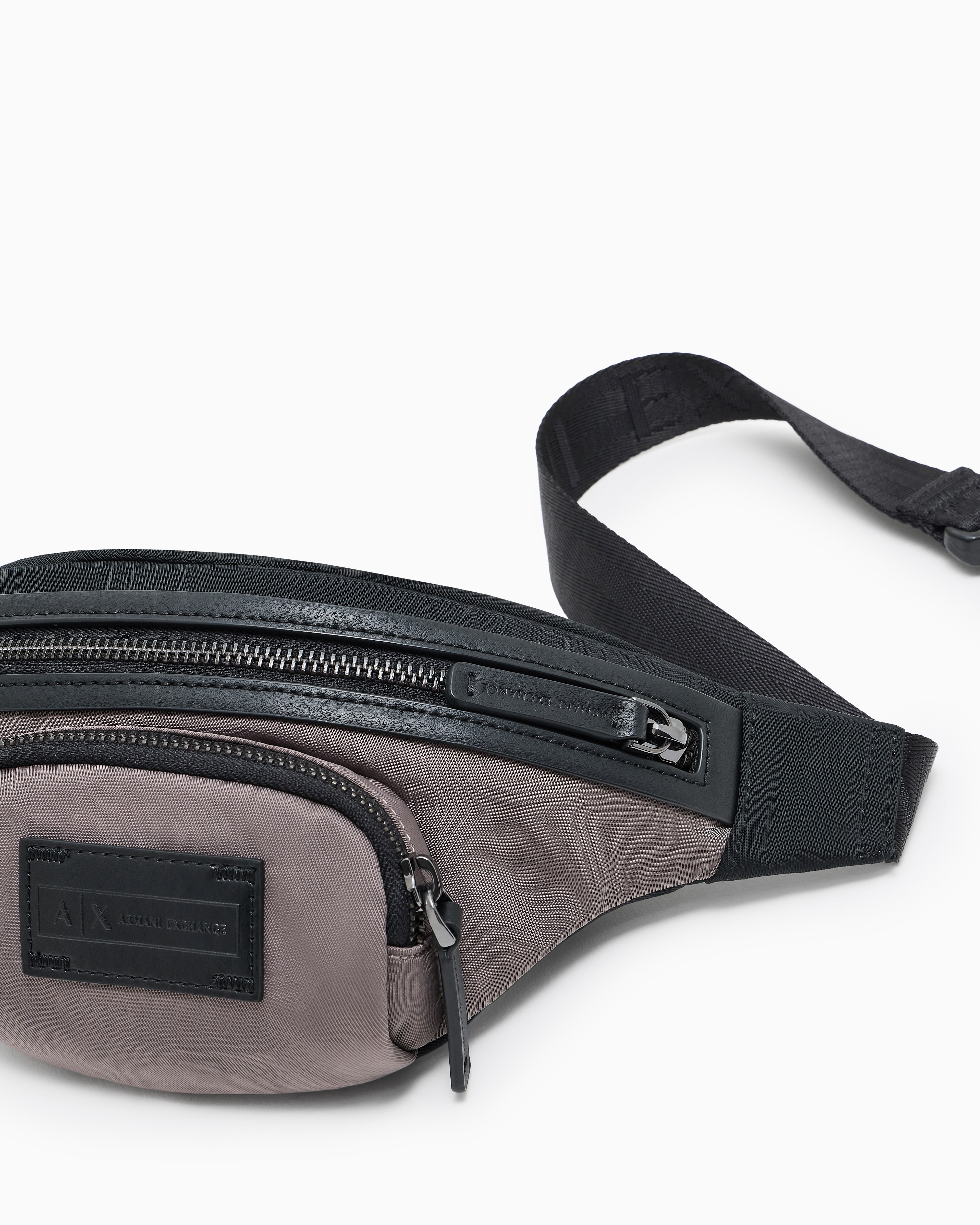 Two-tone bum bag with logo