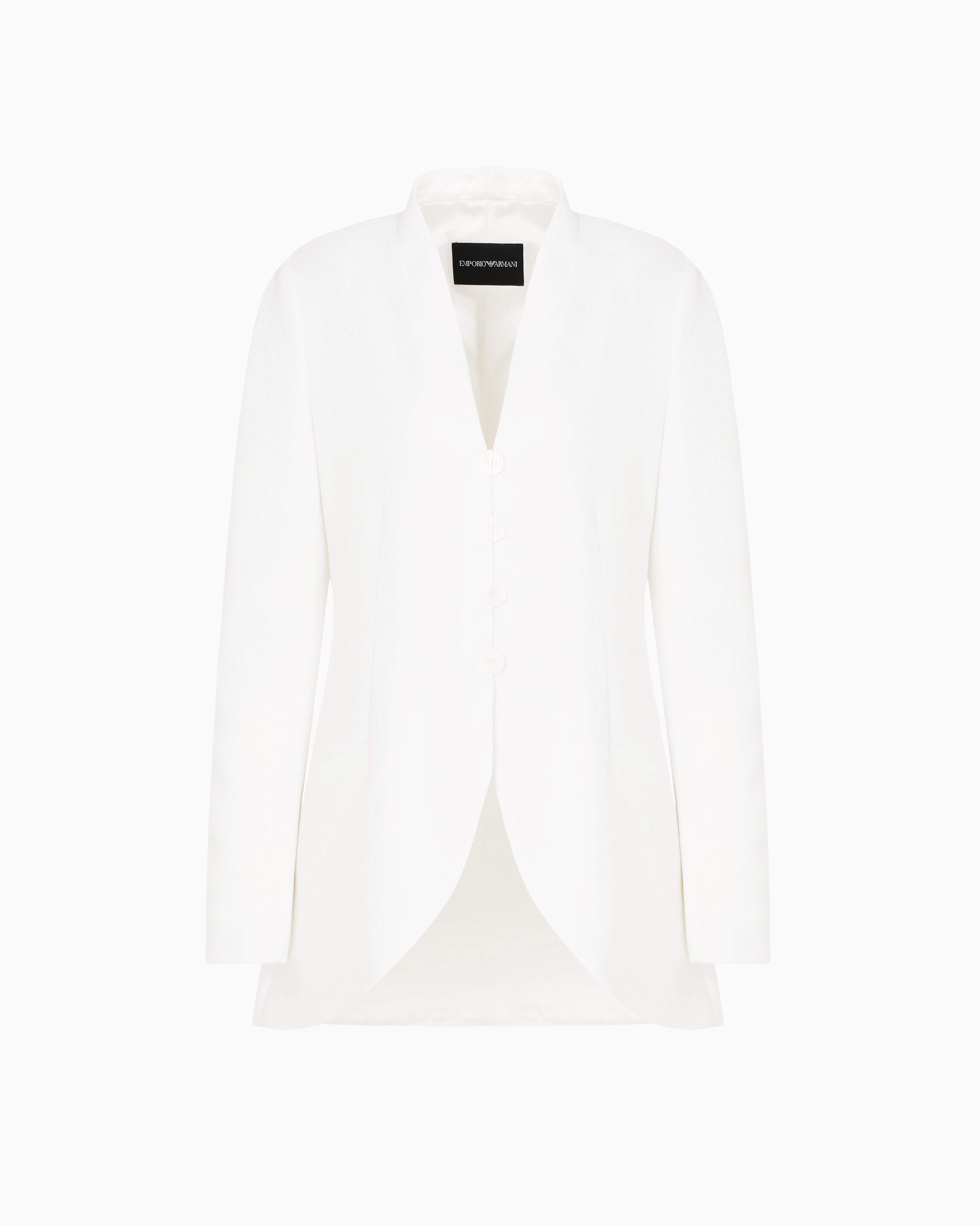Emporio Armani - Crêpe-effect cady blazer, Woman, White, Size: