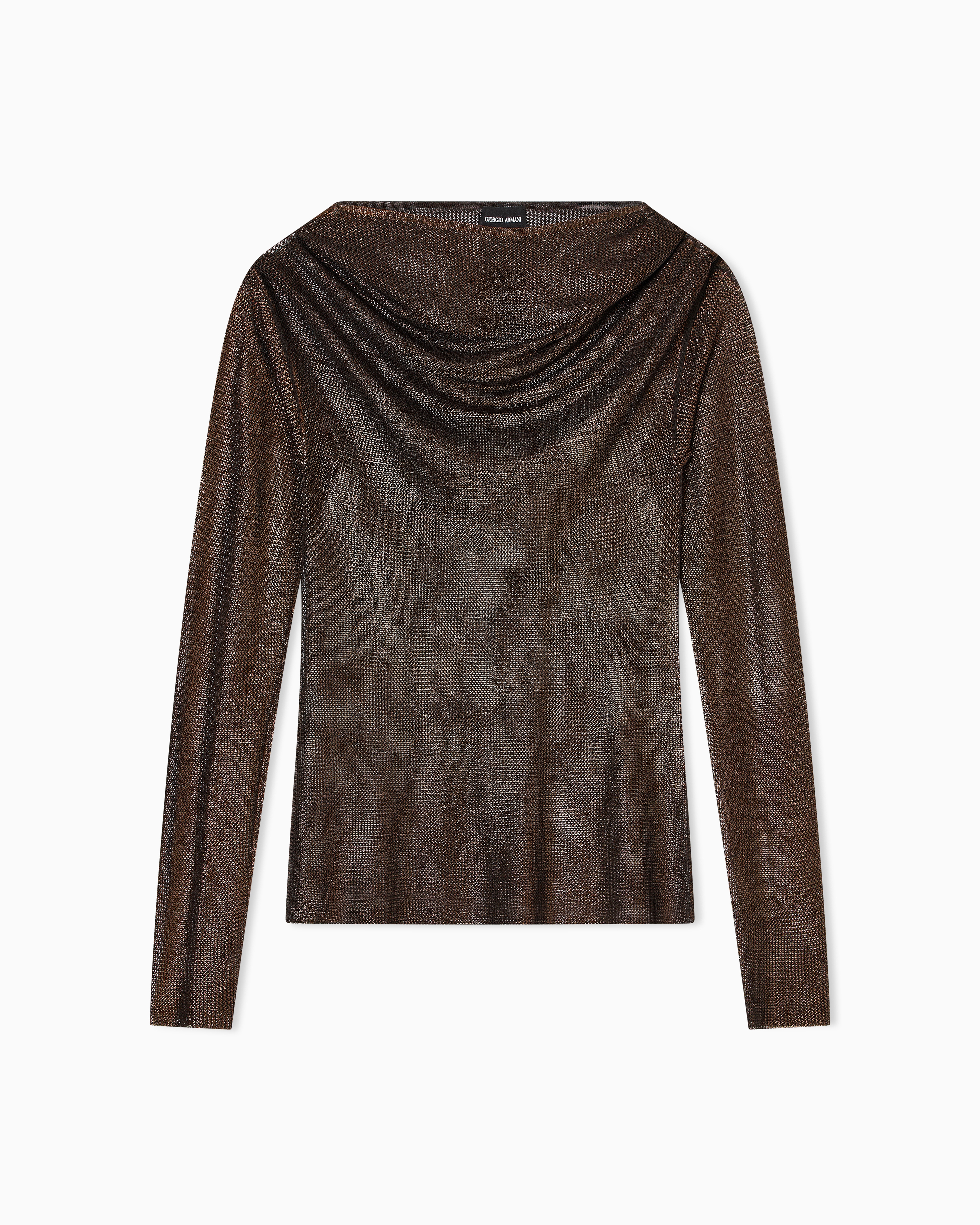 Giorgio Armani Pull En Mélange De Viscose Point Maille In Brown