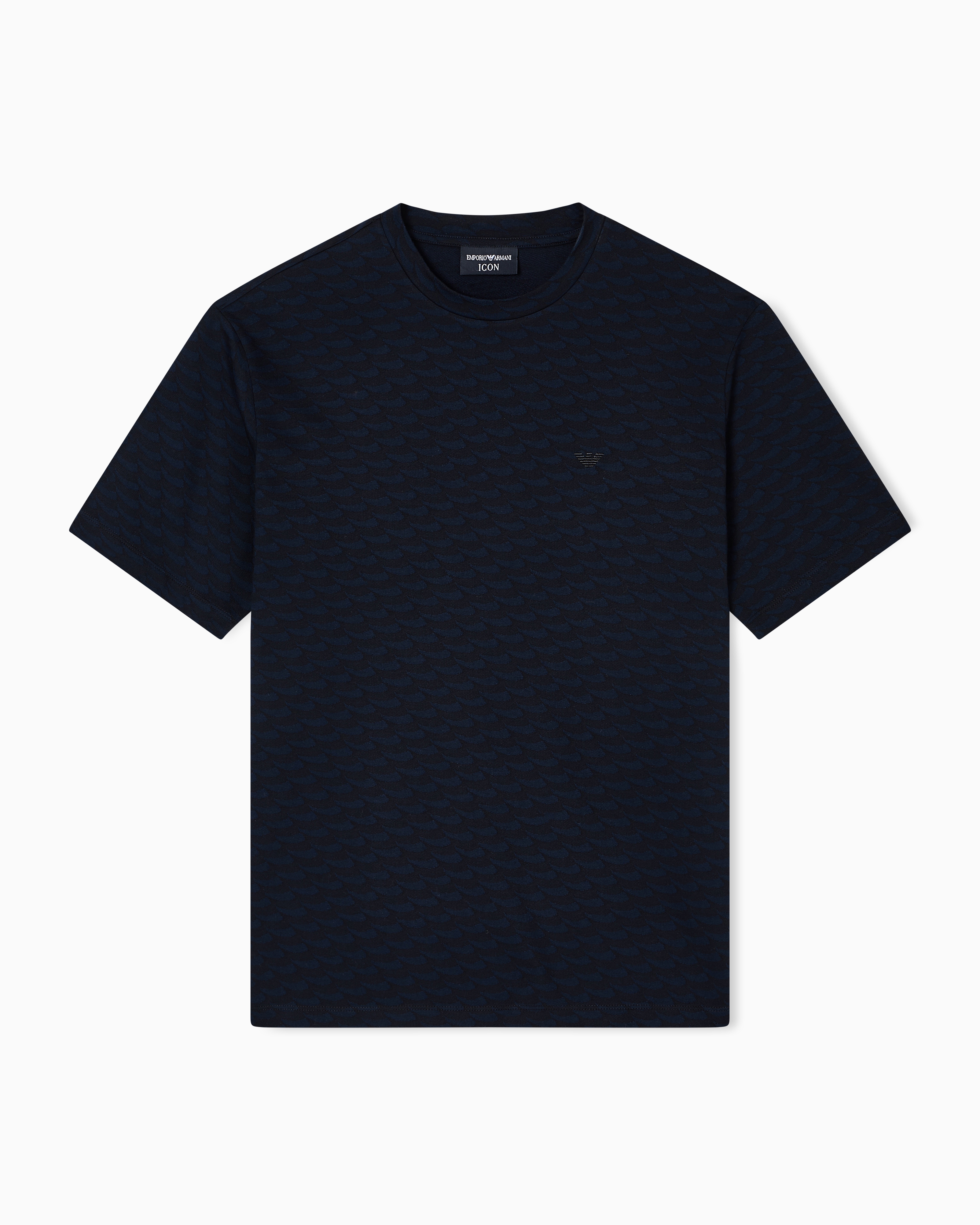Emporio Armani Asv Icon Jacquard Jersey Jumper With Op-art Motif