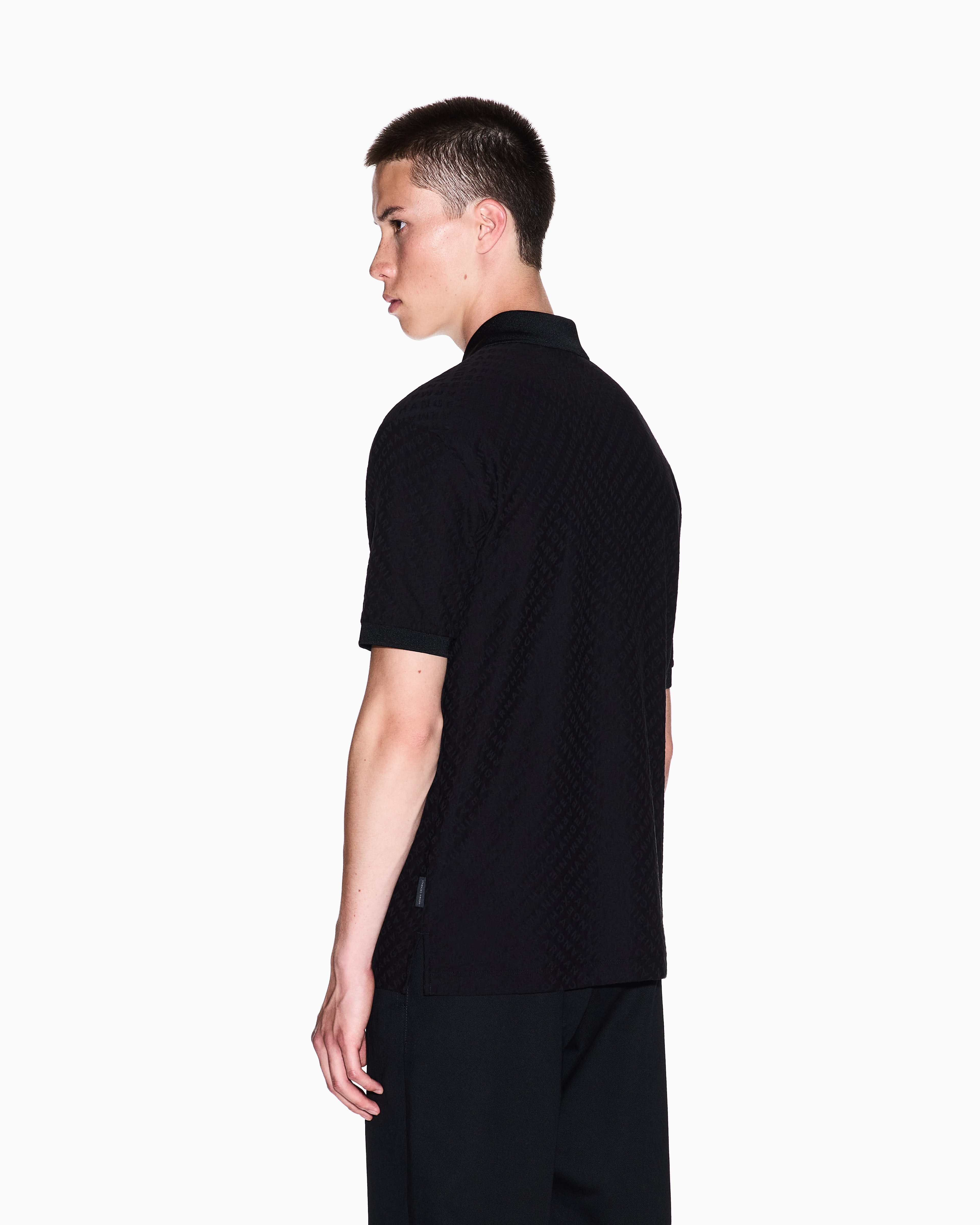 Armani Exchange Polo Shirts In Black