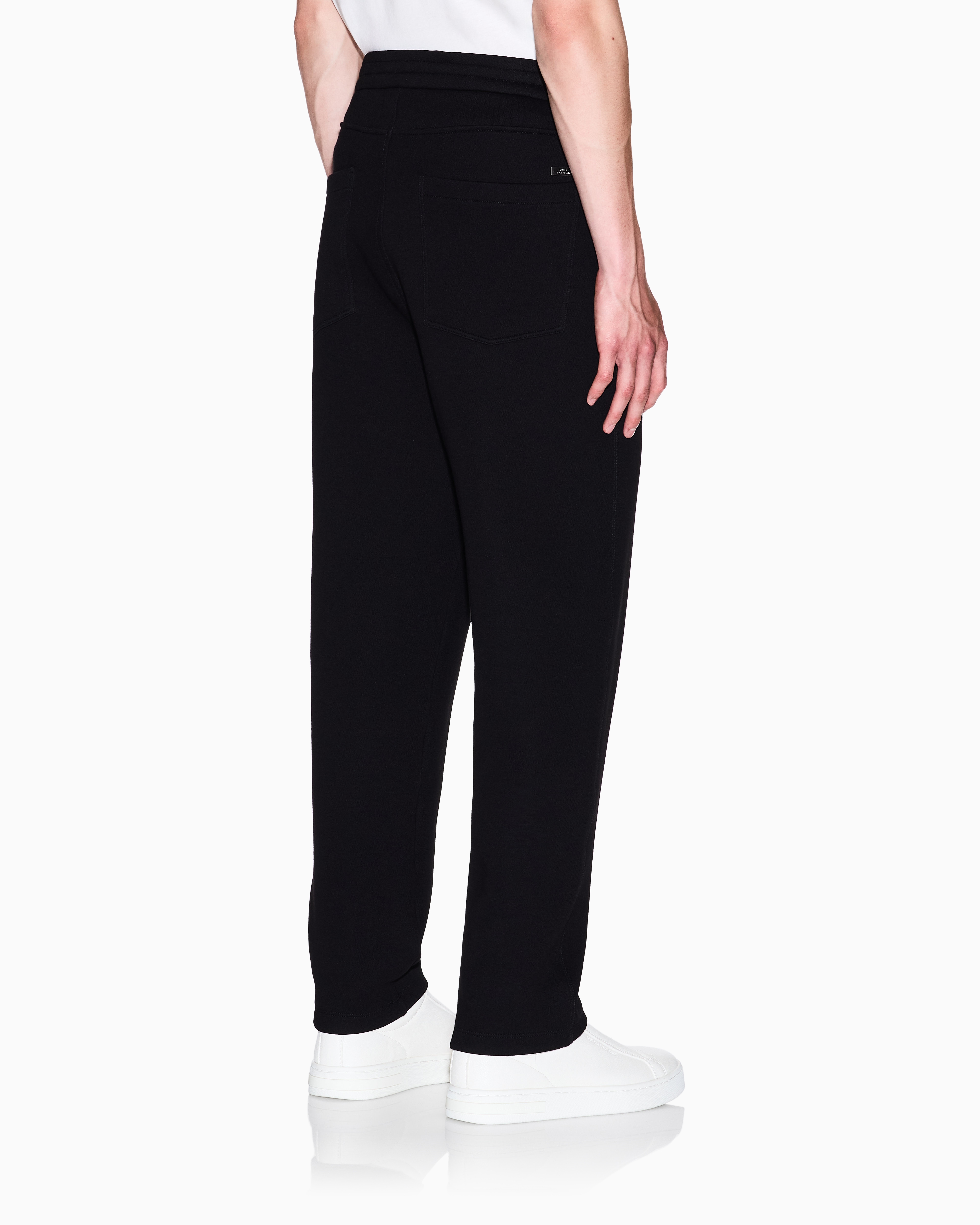 Armani Exchange - Cotton blend pique trousers, Man, Black, Size: