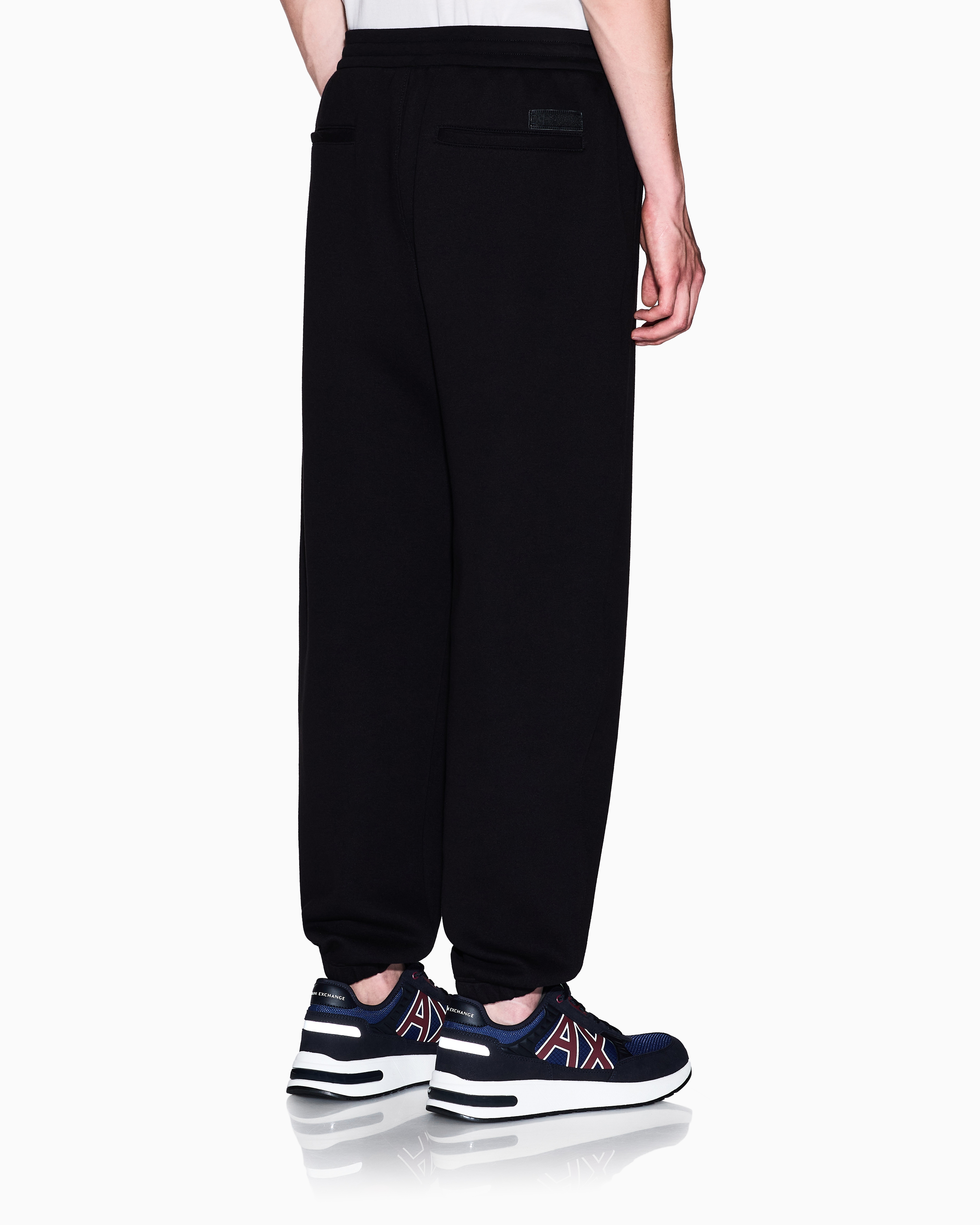 Cotton blend pique trousers