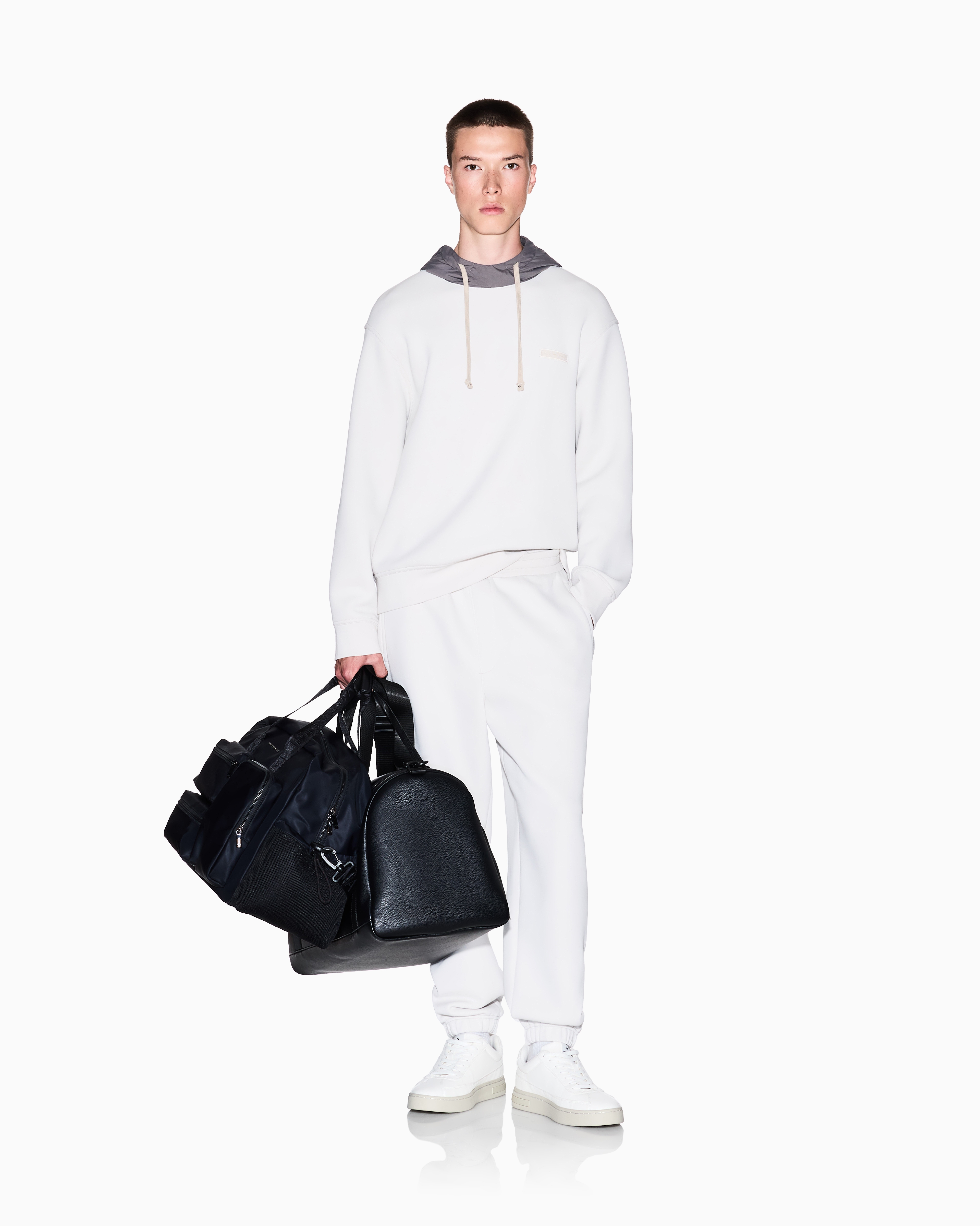 Armani Exchange - Contrasting hoodie, Man, White, Size: M