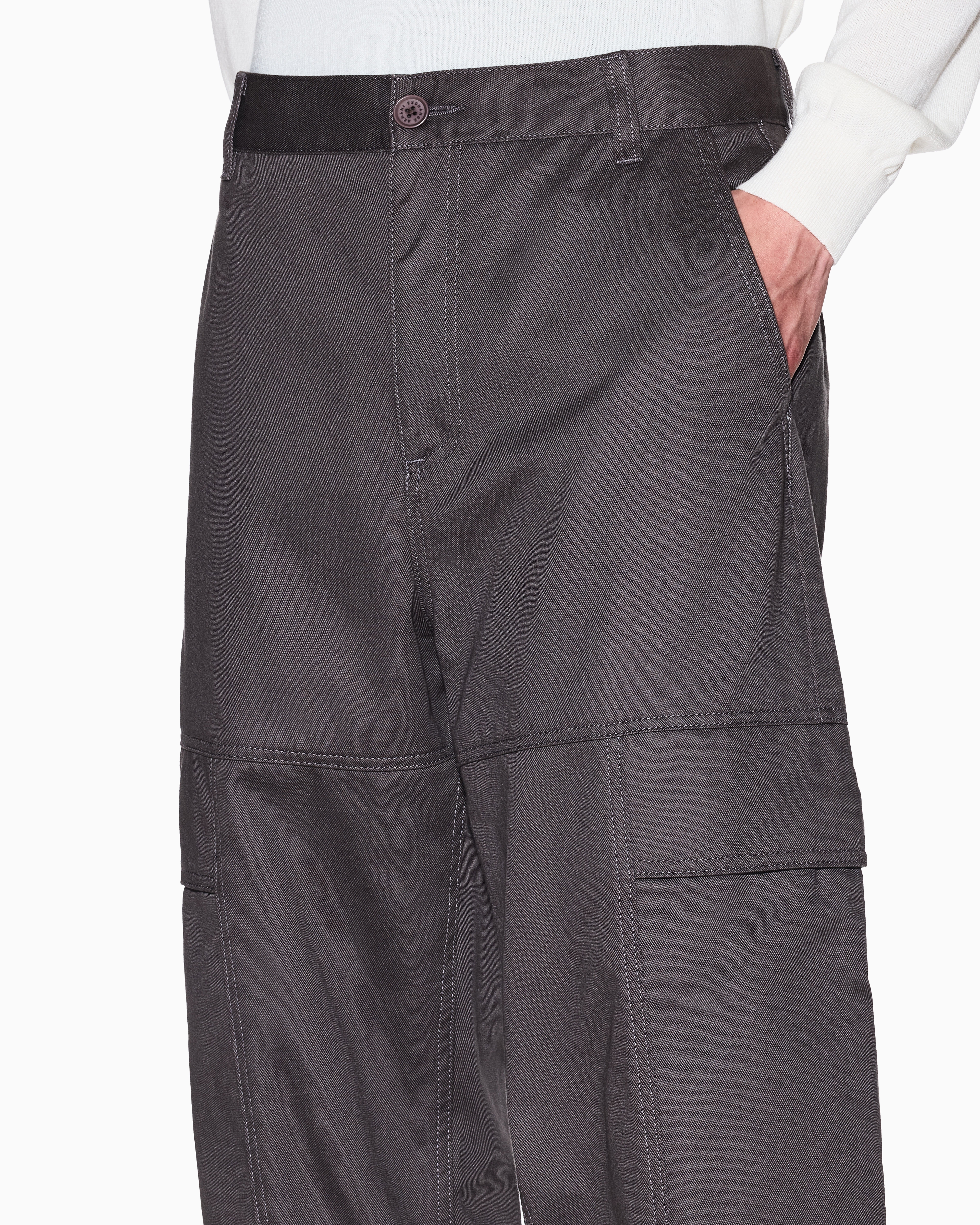 Armani Exchange - Cotton twill cargo pants, Man, Grey, Size: