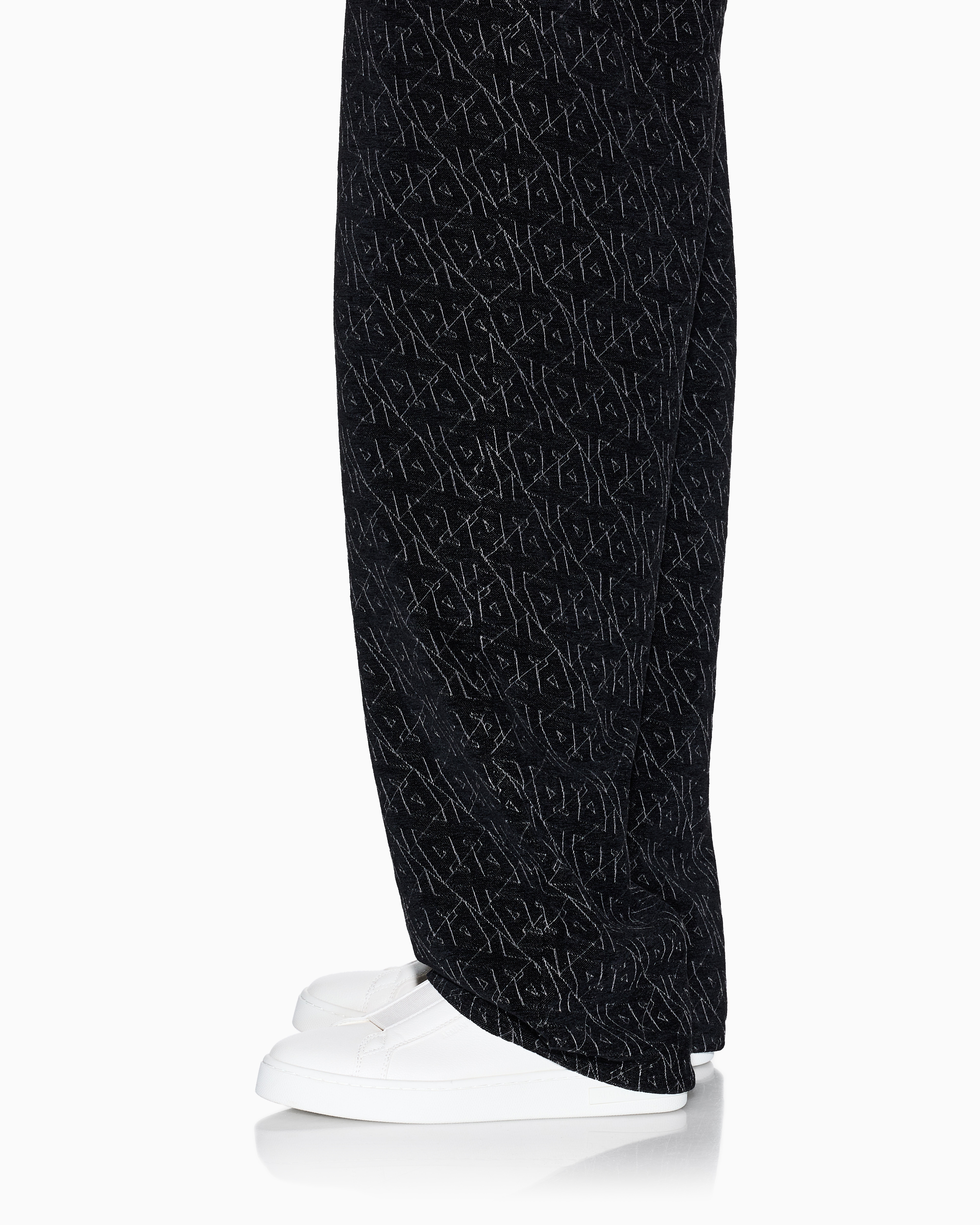 Armani Exchange - Baggy jeans with allover logo, Man, Black, Size: 33