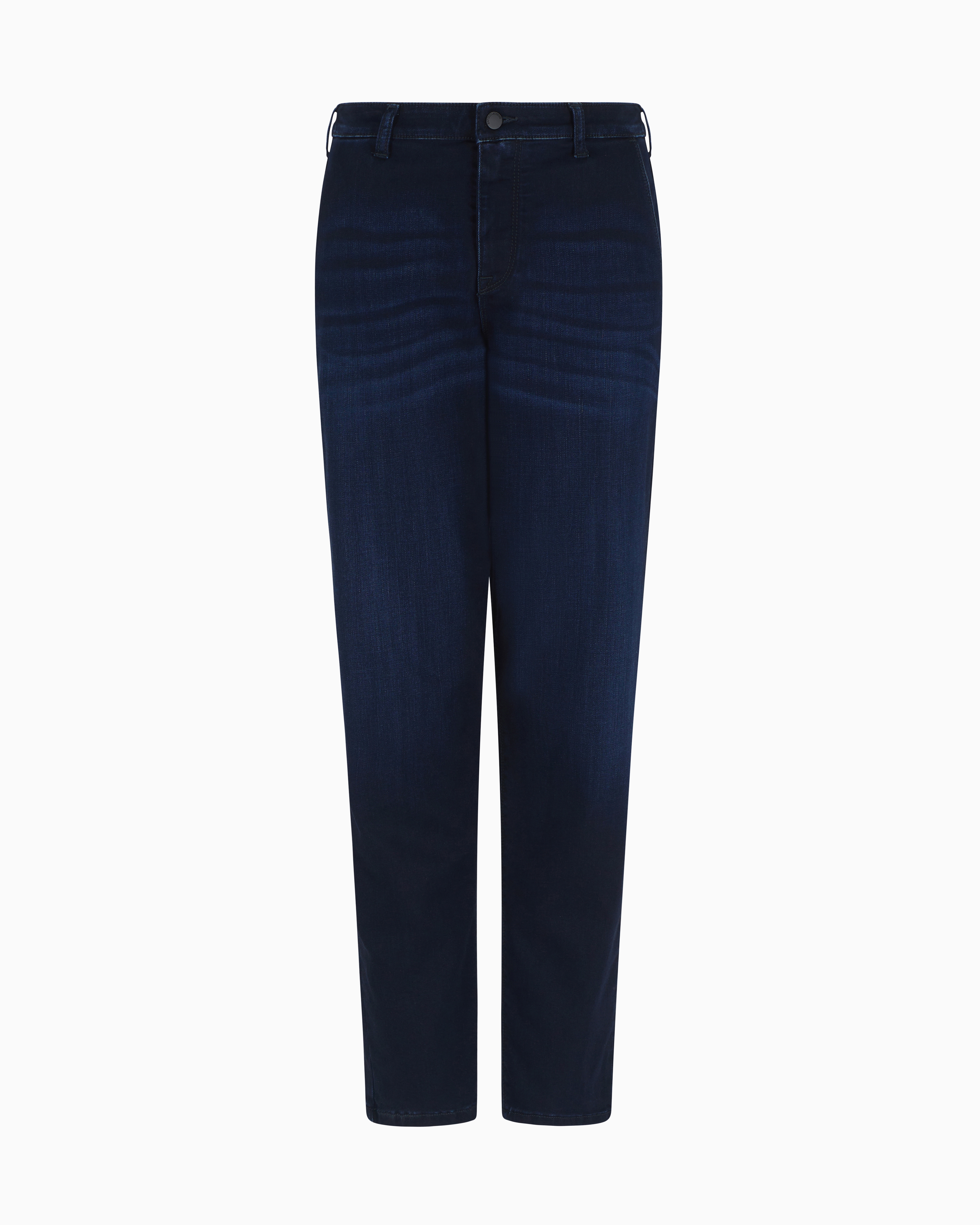 Emporio Armani - J5A mid-rise stretch denim carrot-fit jeans, Woman, Blue, Size:
