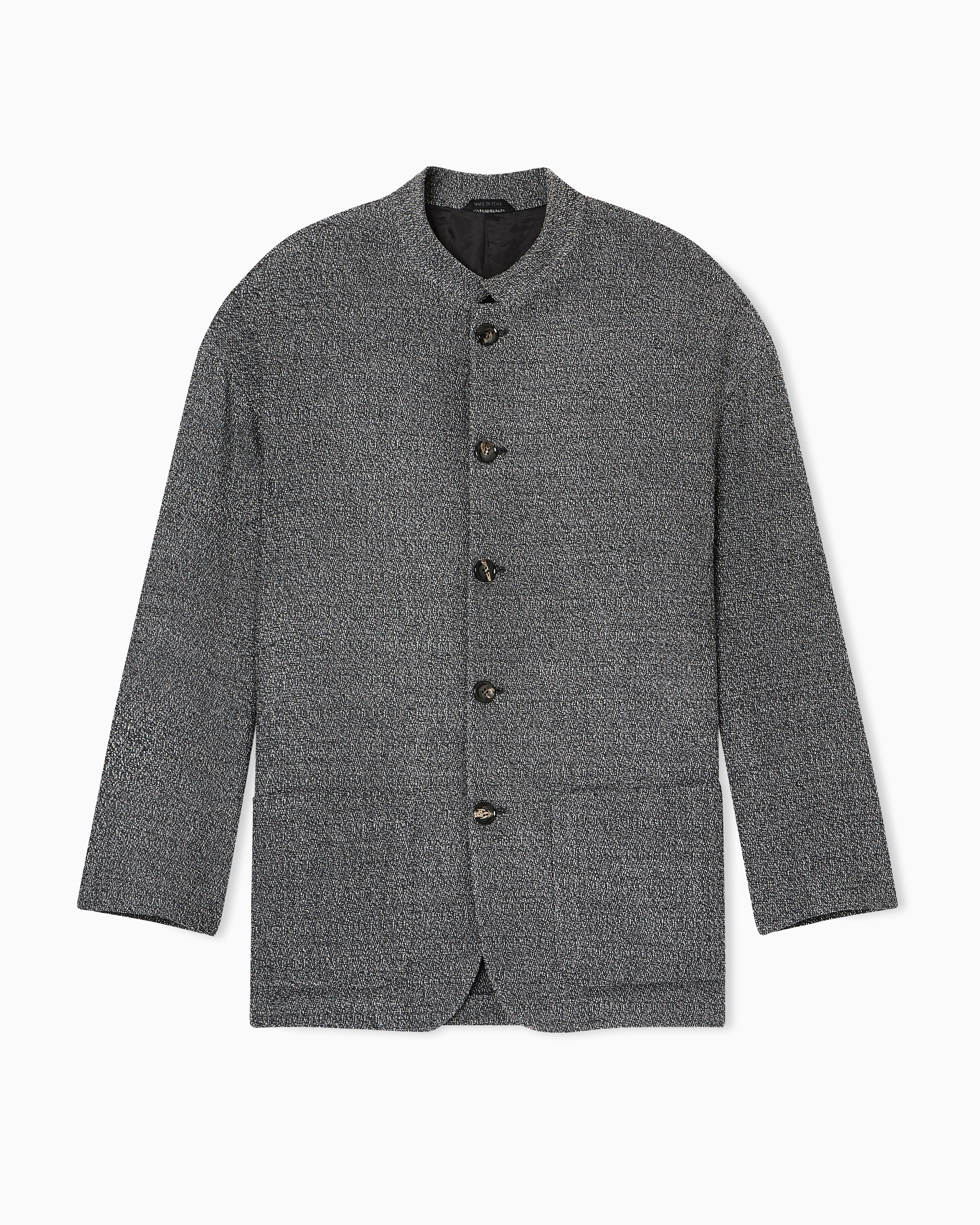 Giorgio Armani Single-breasted Jacket In A Silk Blend In Gray