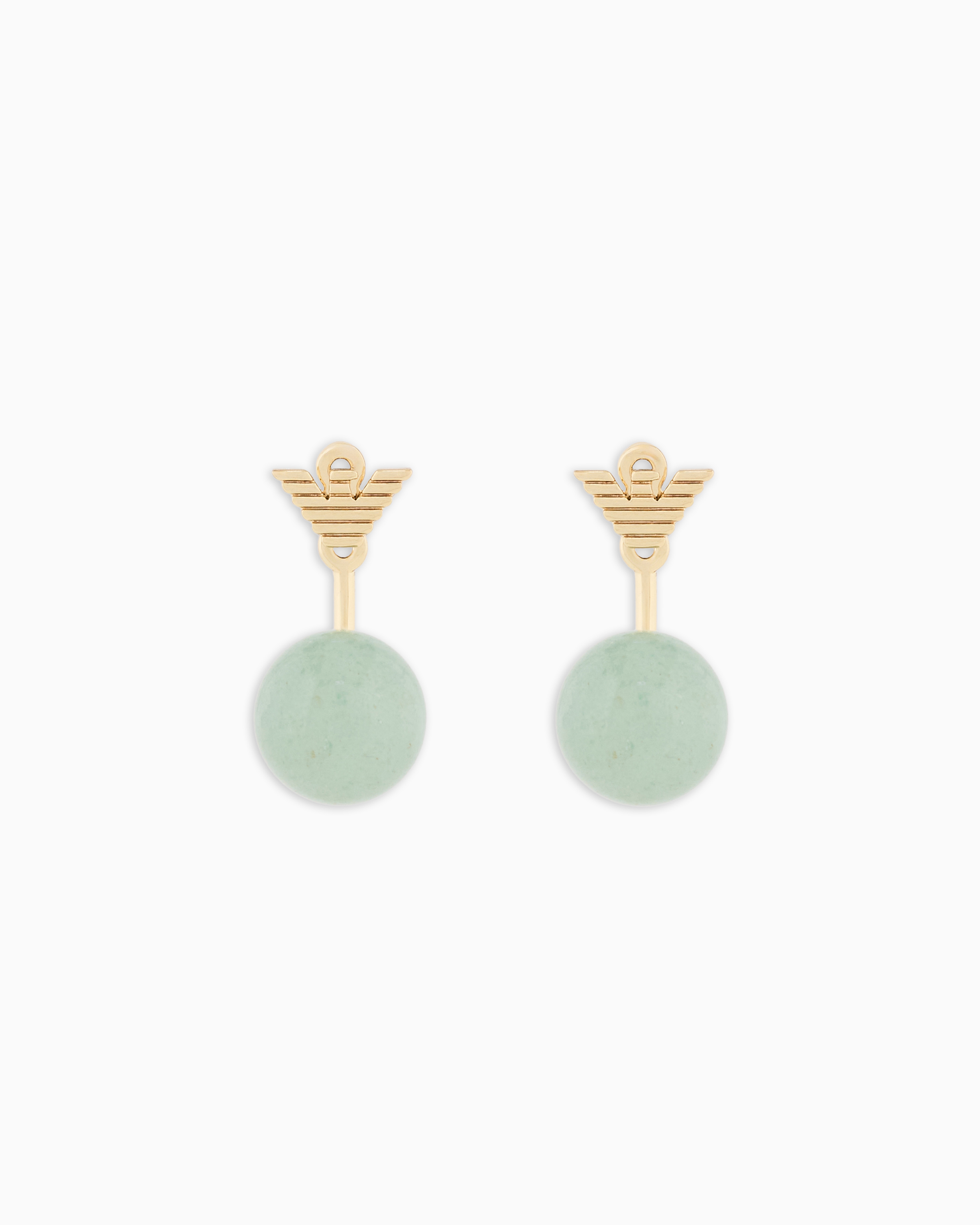Emporio Armani - Emporio Armani Green Aventurine Jacket Earrings, Woman, Multicoloured, Size: TU