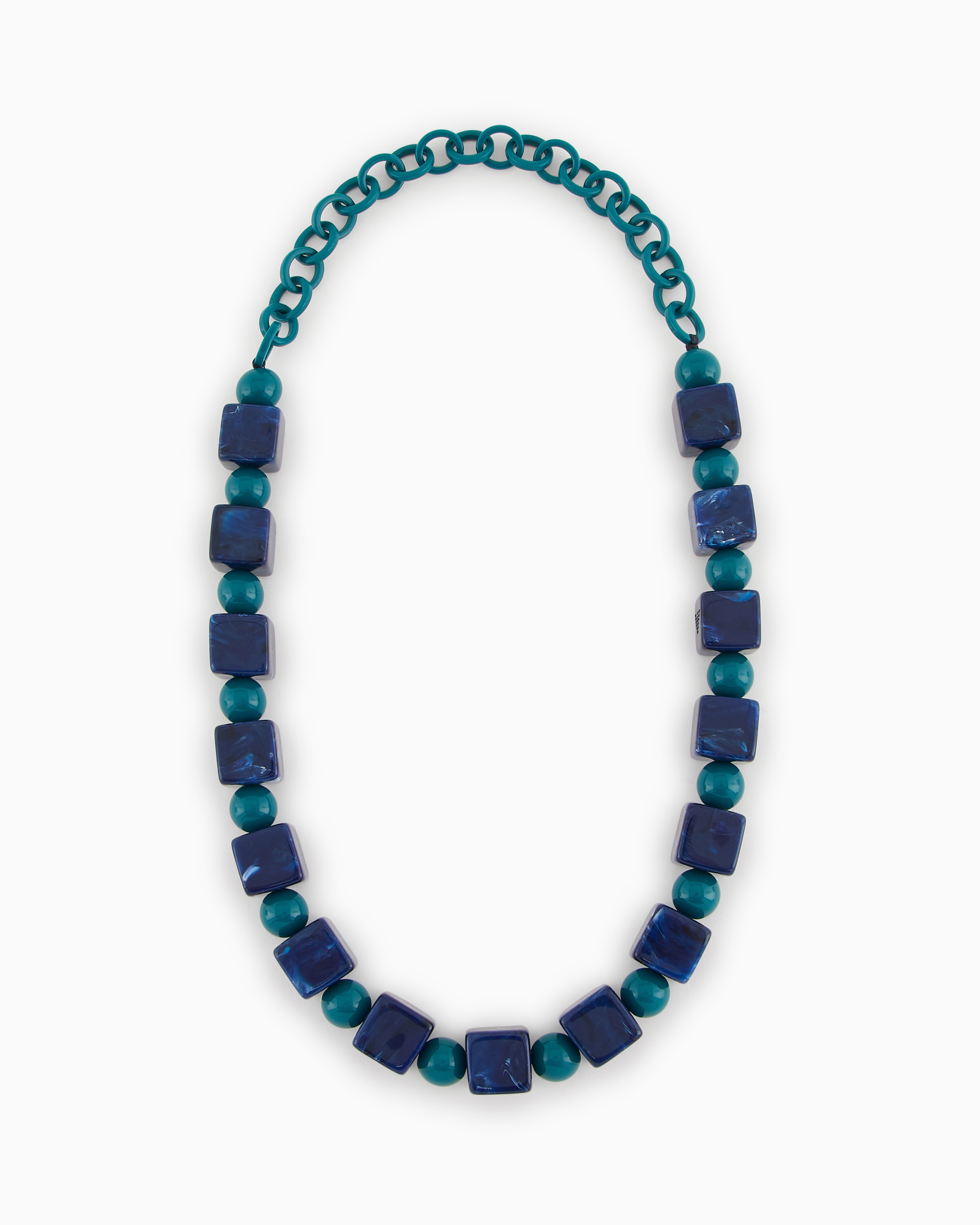 Emporio Armani - Choker necklace with geometric components, Woman, Blue, Size: TU