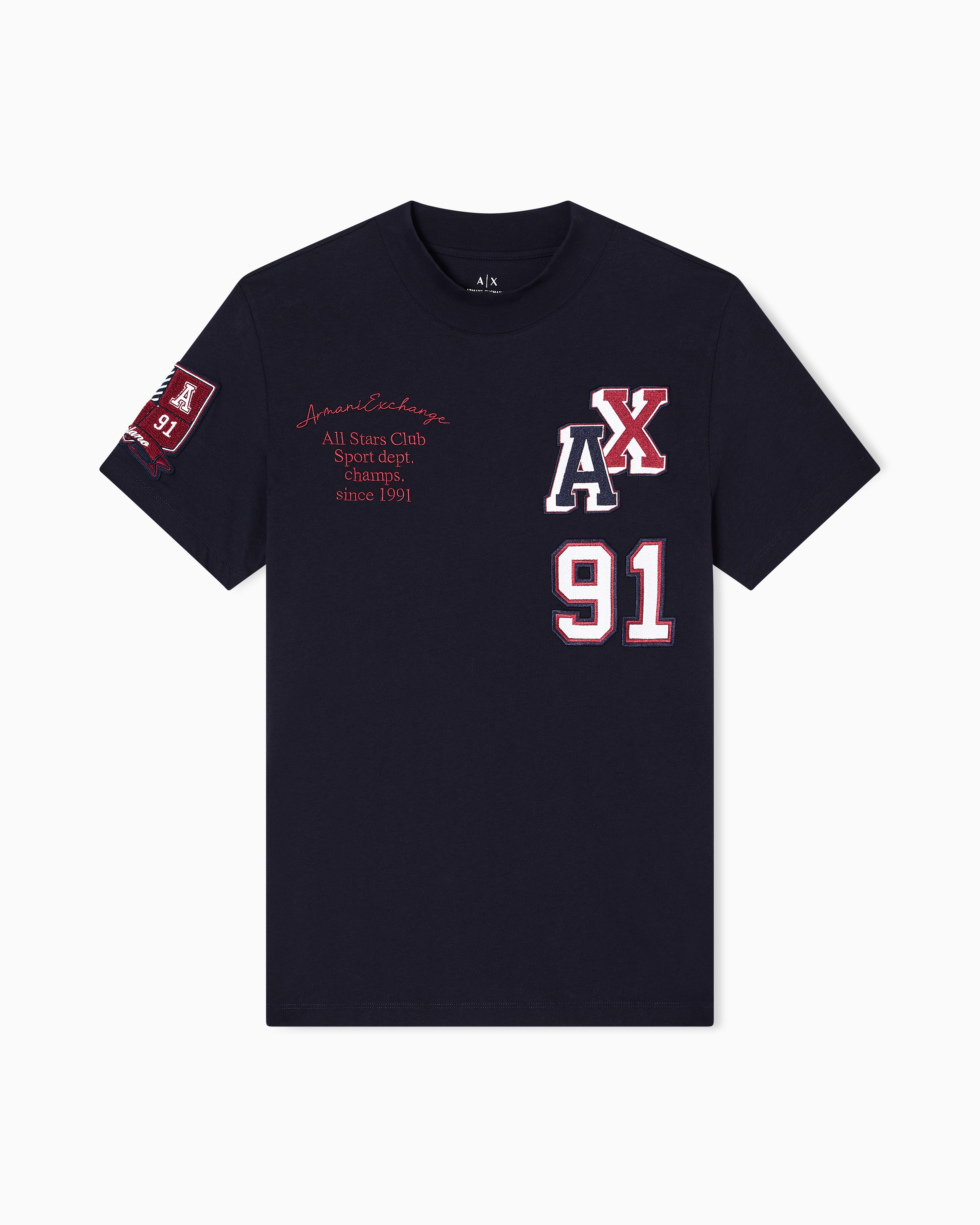 Armani Exchange - Regular Fit T-Shirts, Man, Navy Blue, Size:
