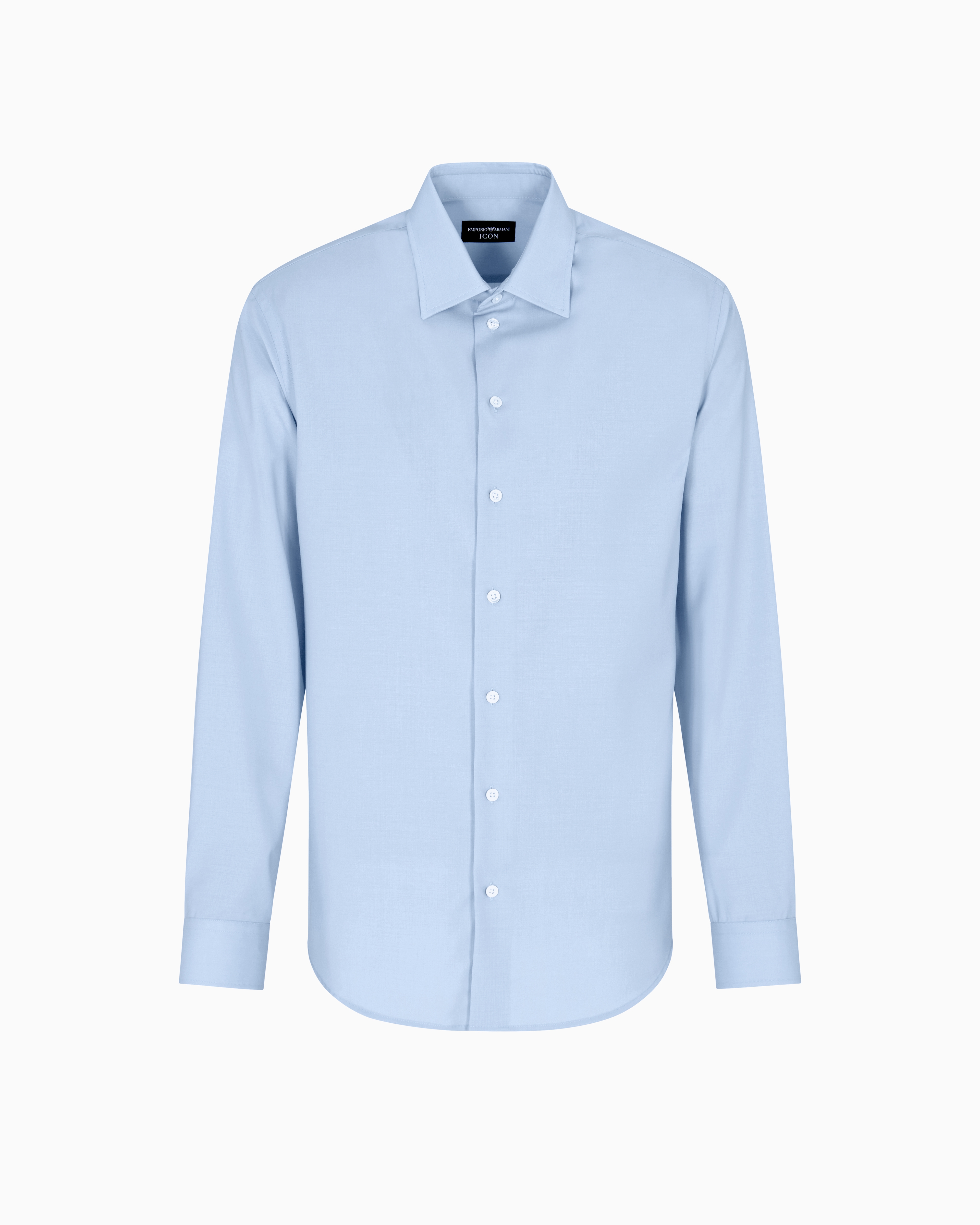 Emporio Armani - Icon shirt tropical Light wool canvas, Man, Blue, Size: