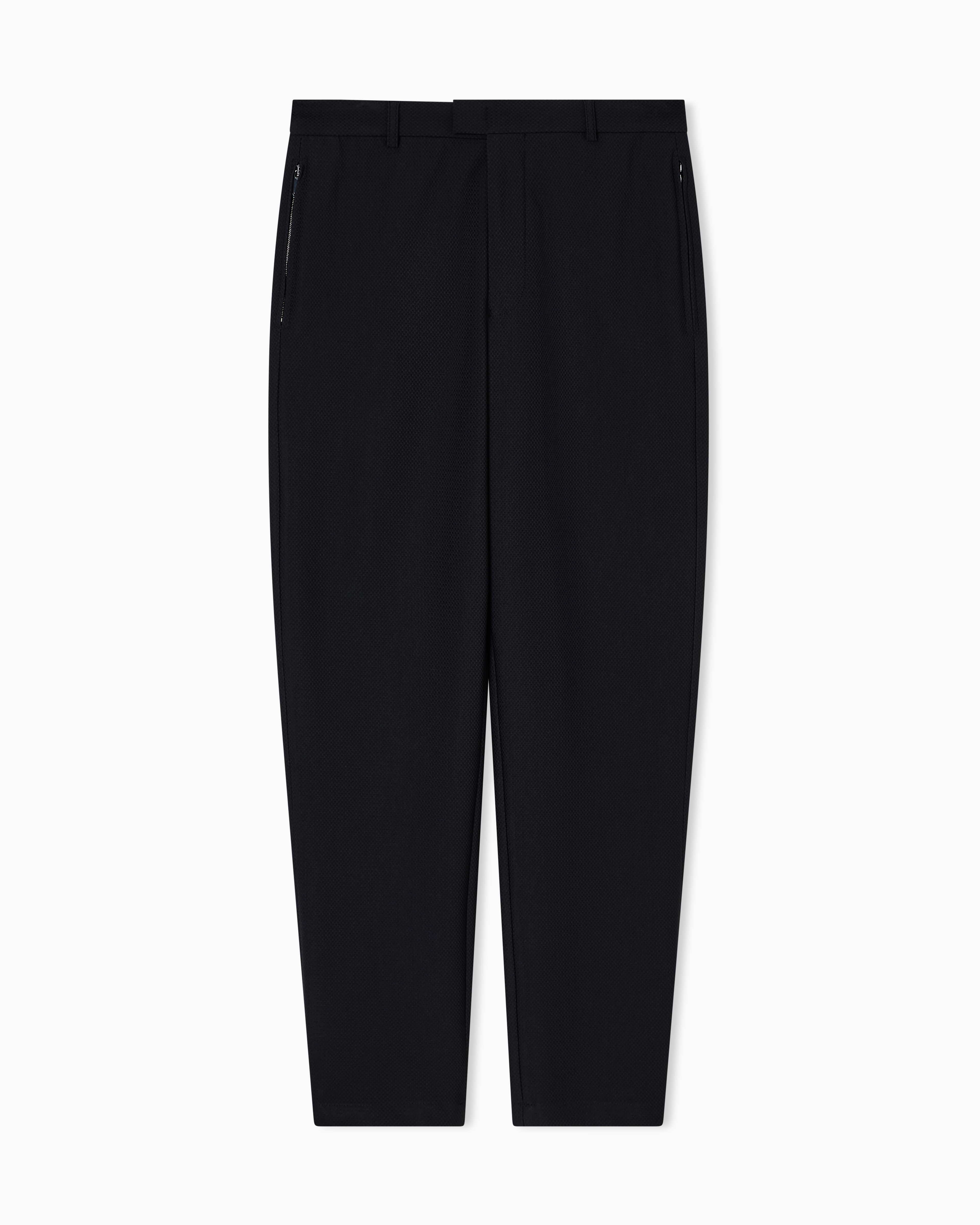 Emporio Armani - Technical jersey trousers with 3D-effect micro texture, Man, Black, Size: