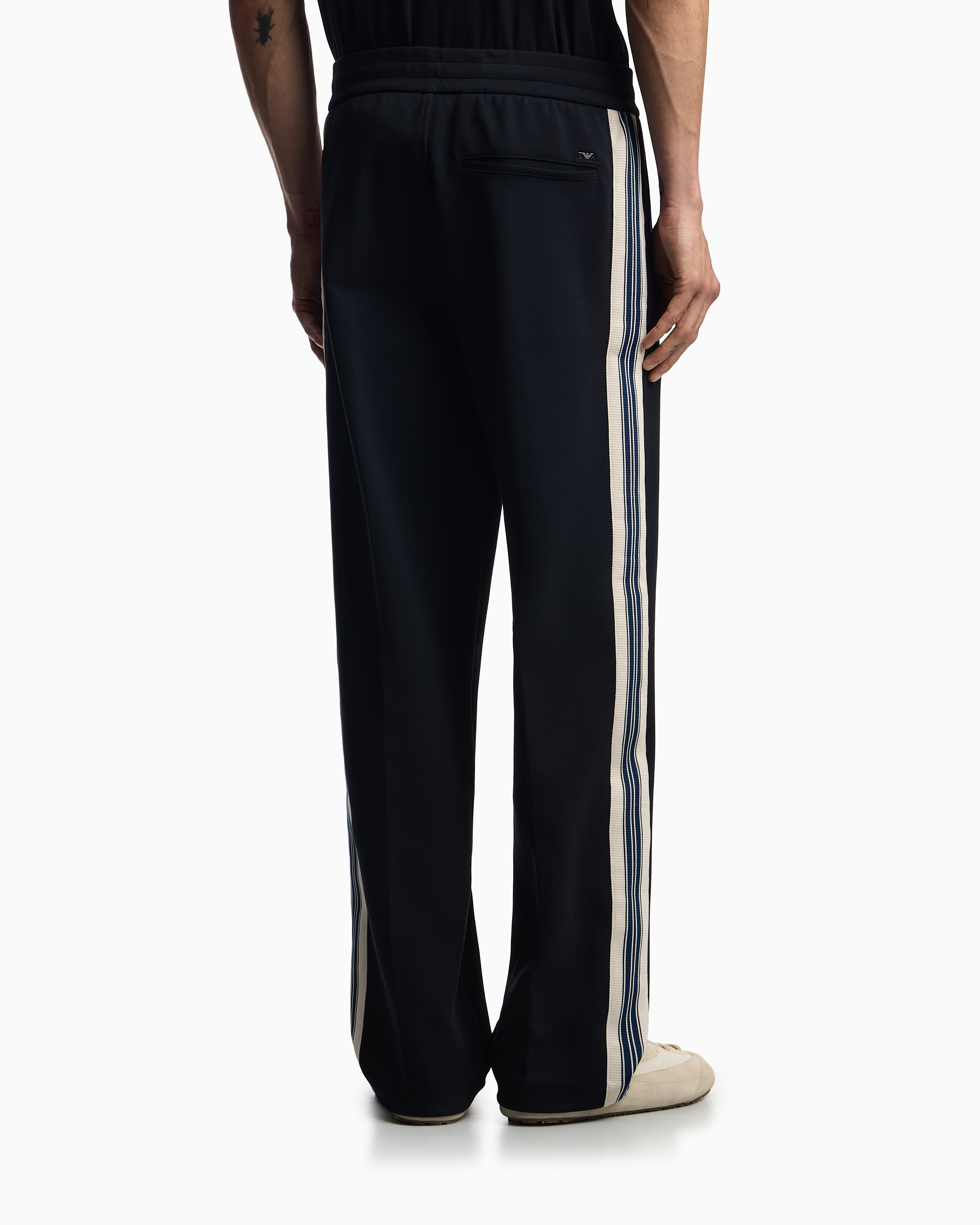 Emporio Armani Jersey Trousers With Logo Bands