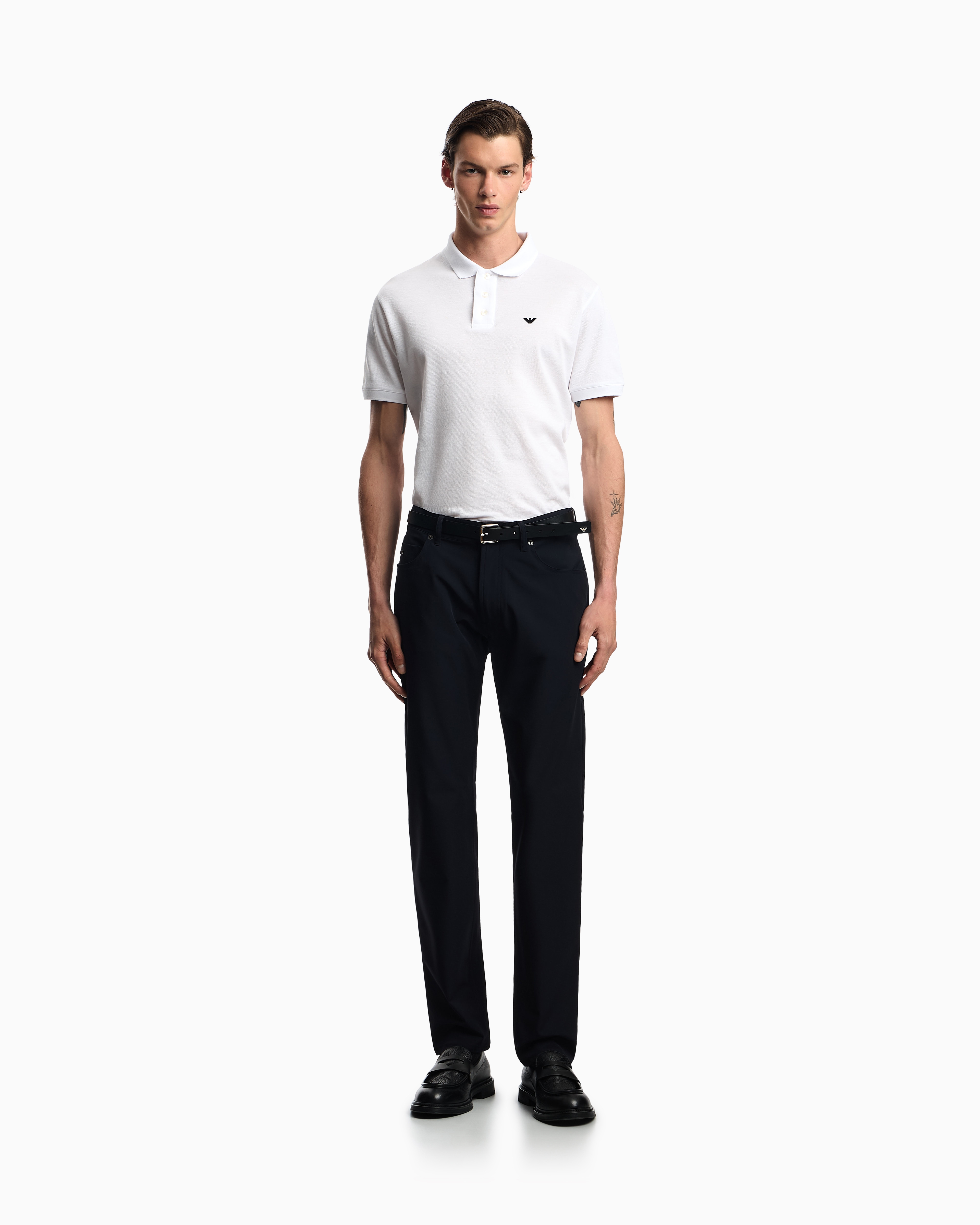 スラックス EMPORIO ARMANI Men Straight Pants EM000121AF14122U0003 WHITE J05 regular-fit, stretch-nylon trousers | Emporio Armani