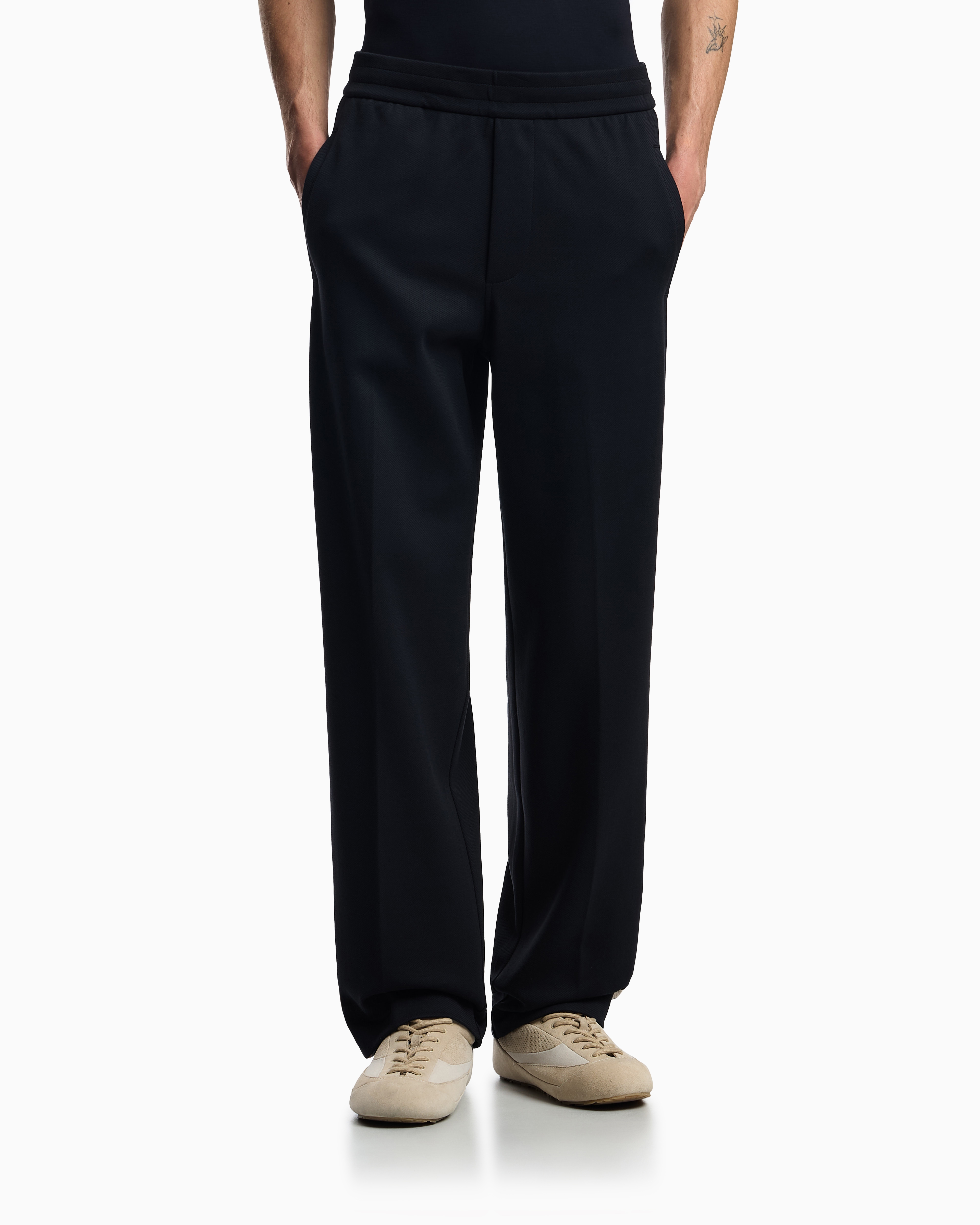 Emporio Armani Jersey Trousers With Logo Bands